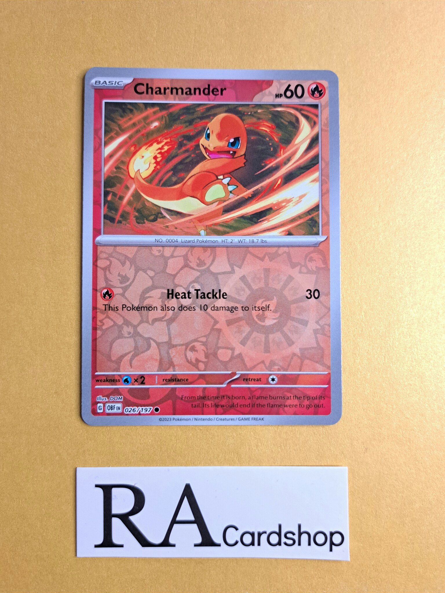 Charmander Reverse Holo Common 026/197 Obsidian Flames Pokemon