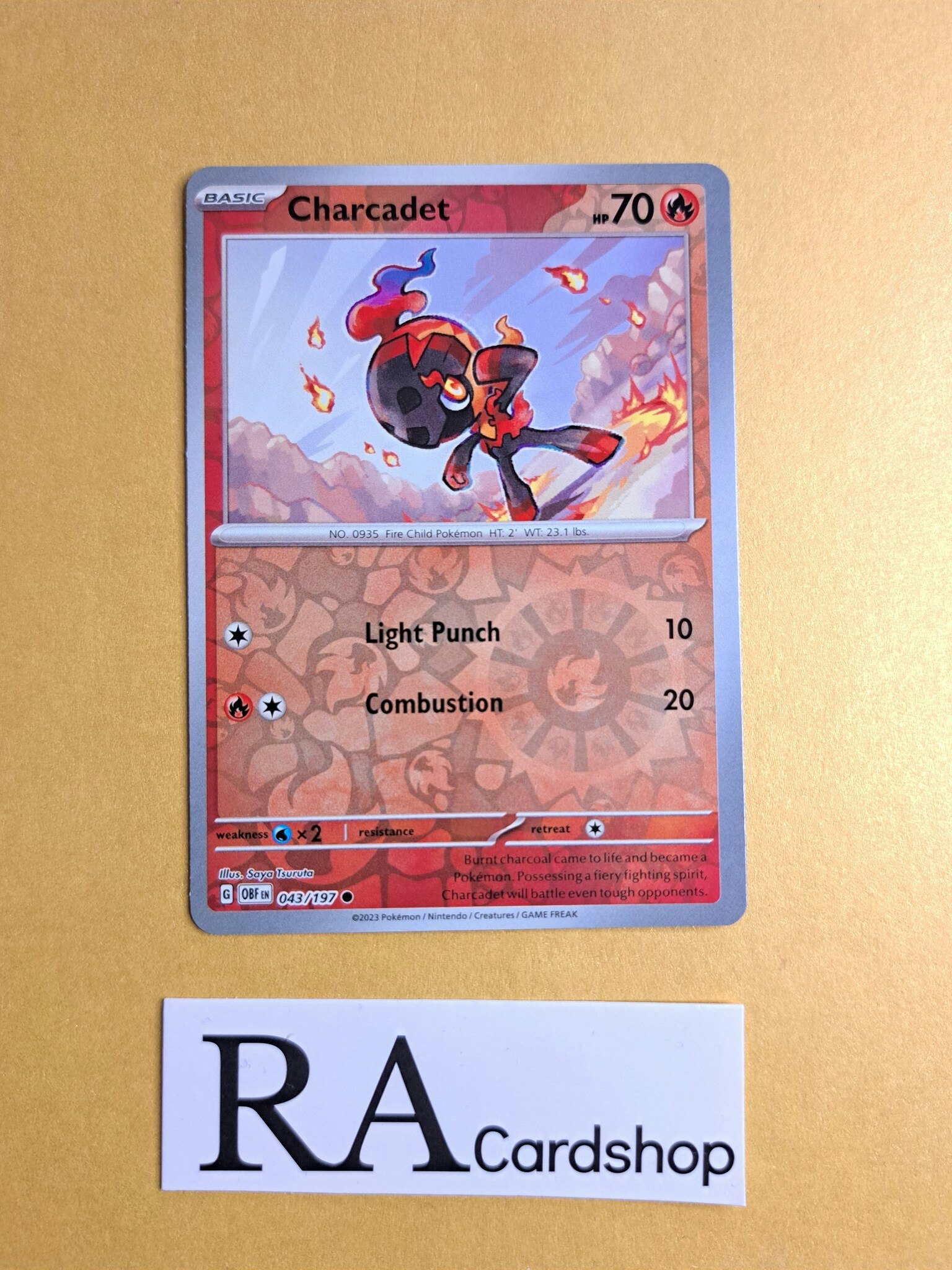 Charcadet Reverse Holo Common 043/197 Obsidian Flames Pokemon