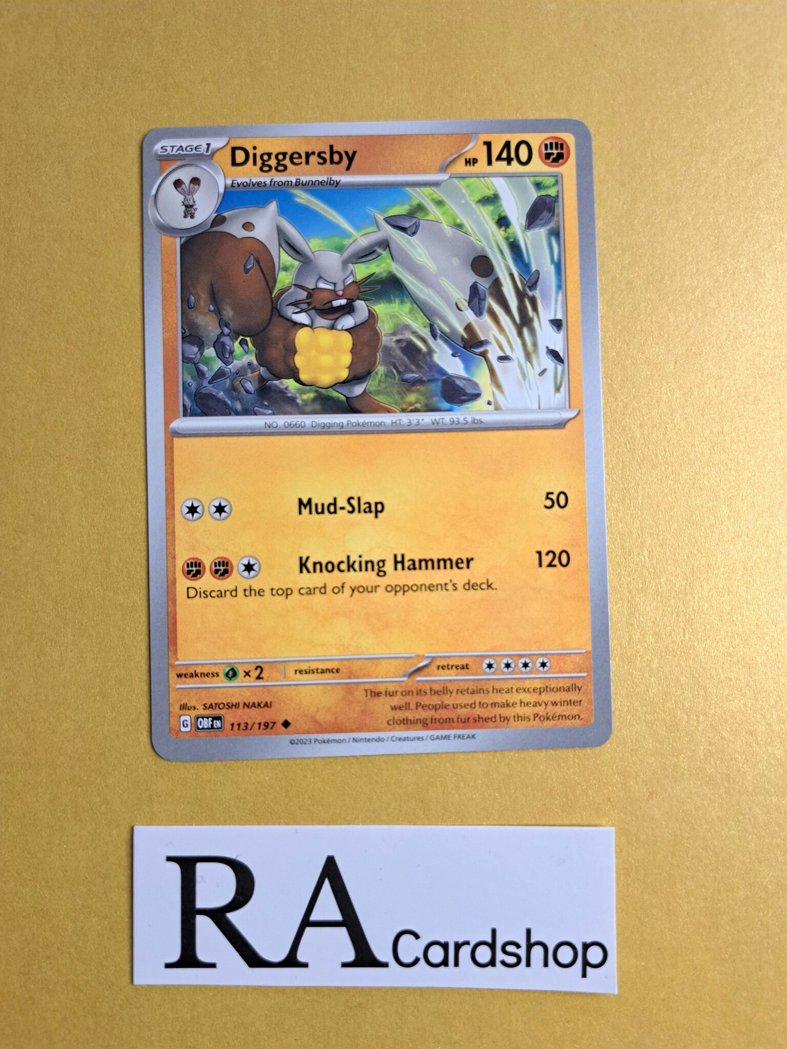 Diggersby Uncommon 113/197 Obsidian Flames Pokemon