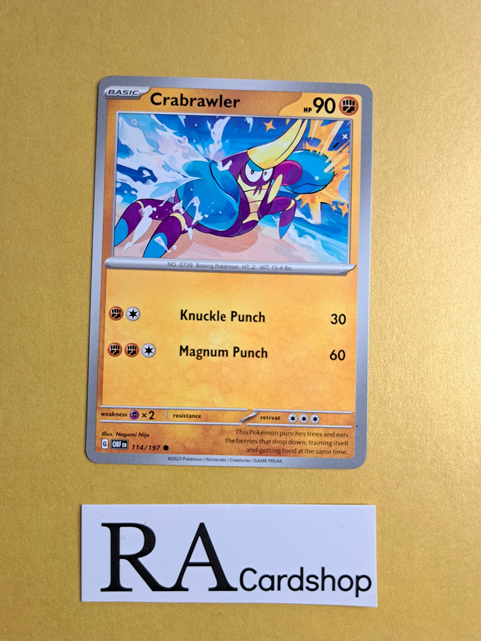 Crabrawler Common 114/197 Obsidian Flames Pokemon