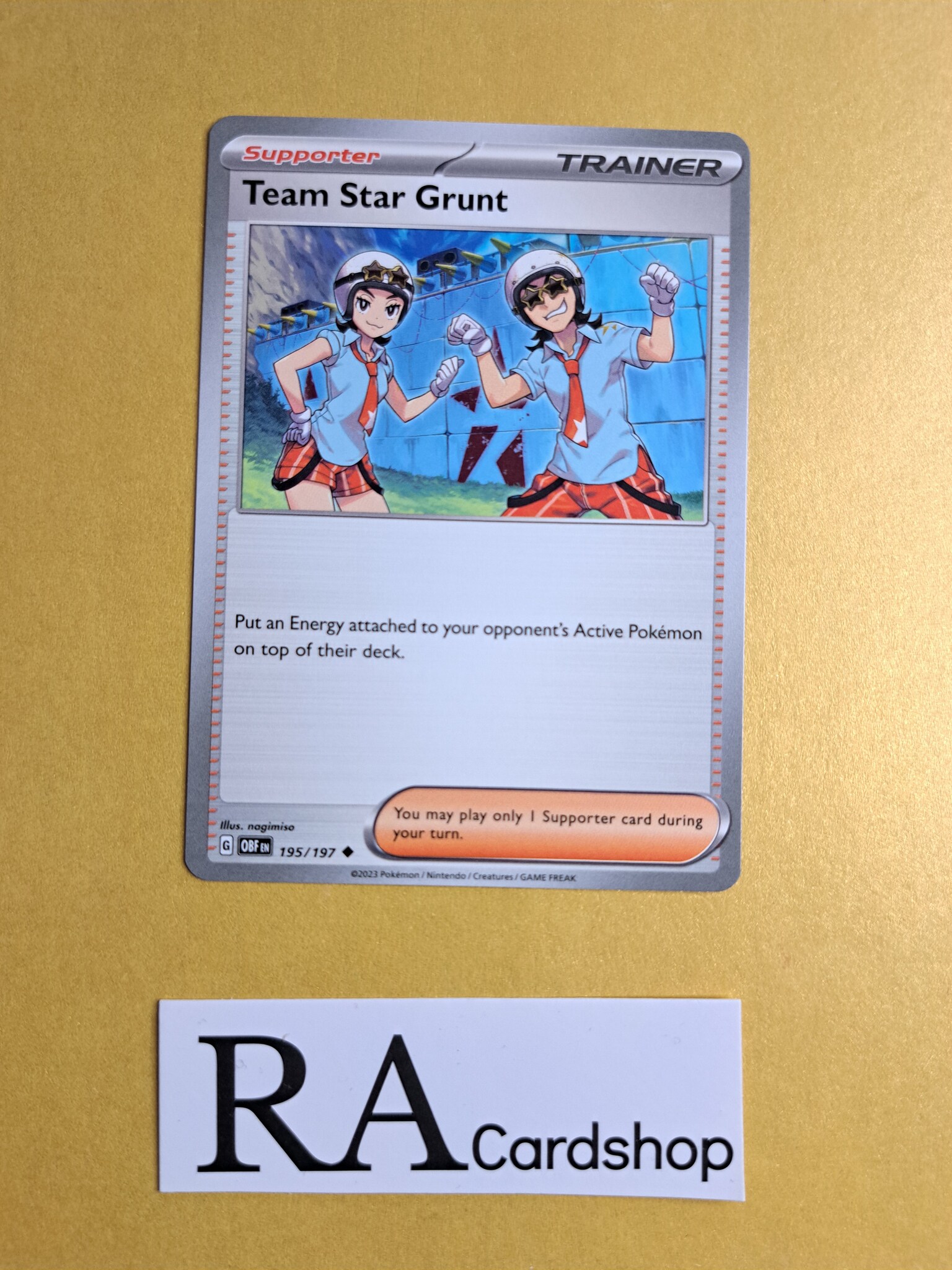 Team Star Grunt Uncommon 195/197 Obsidian Flames Pokemon