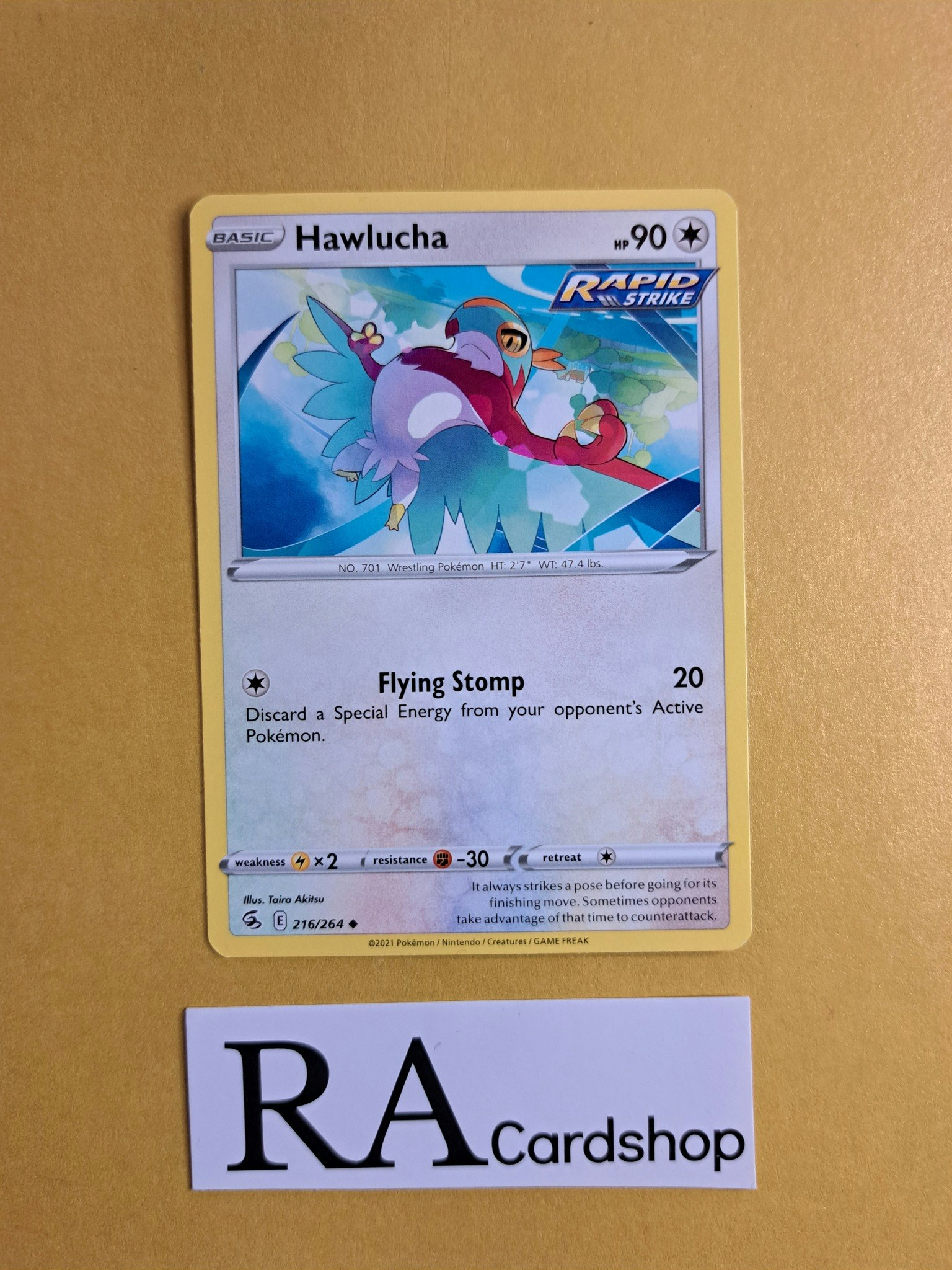 Hawlucha Uncommon 216/264 Fusion Strike Pokemon