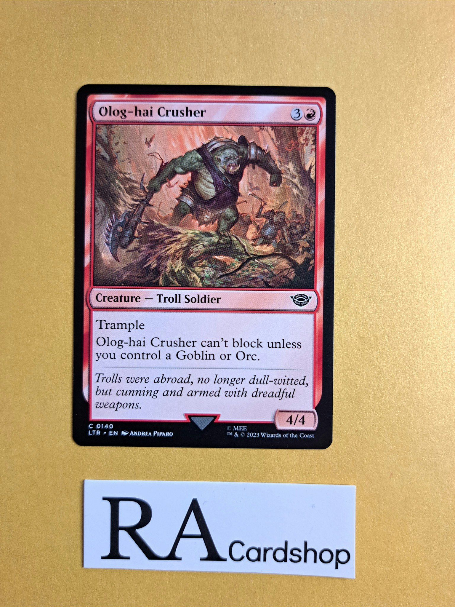 Olog-hai Crusher Common 140 The Lord of the Rings Tales of Middle-earth (LTR) Magic the Gathering