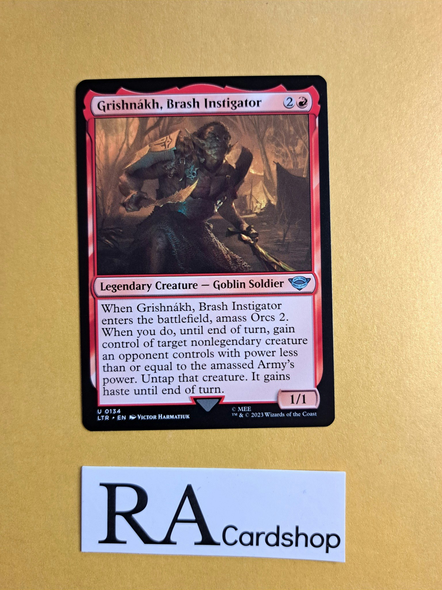 Grishnakh Brash Instigator Uncommon 134 The Lord of the Rings Tales of Middle-earth Magic the Gathering