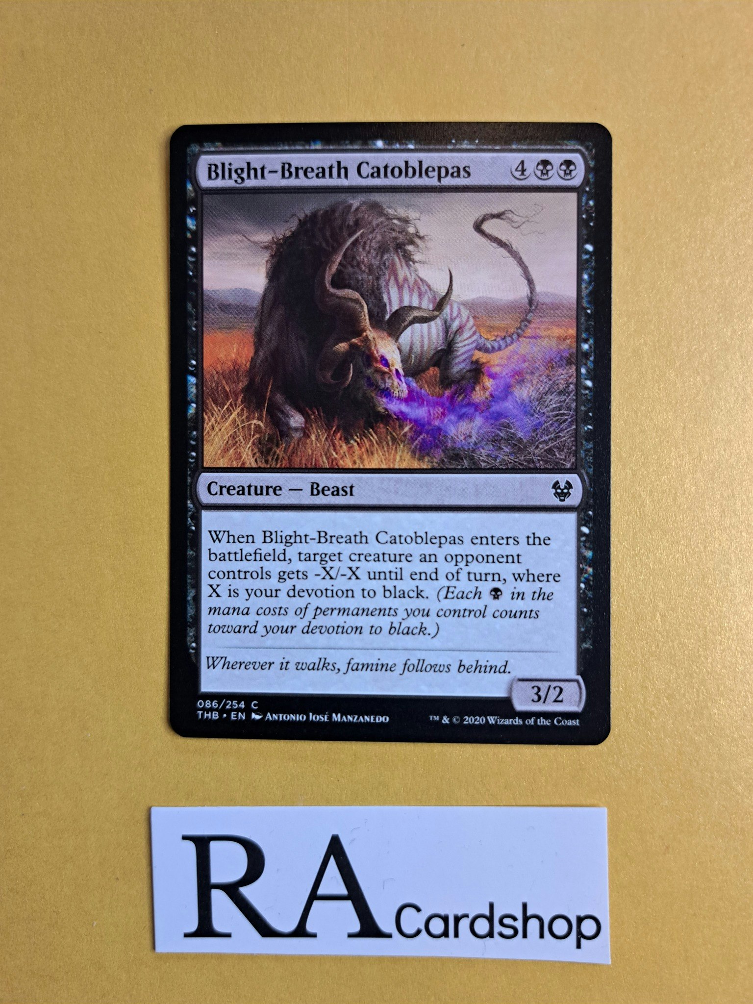 Blight-Breath Catoblepas Common 086/254 Theros Beyond Death (THB) Magic the Gathering
