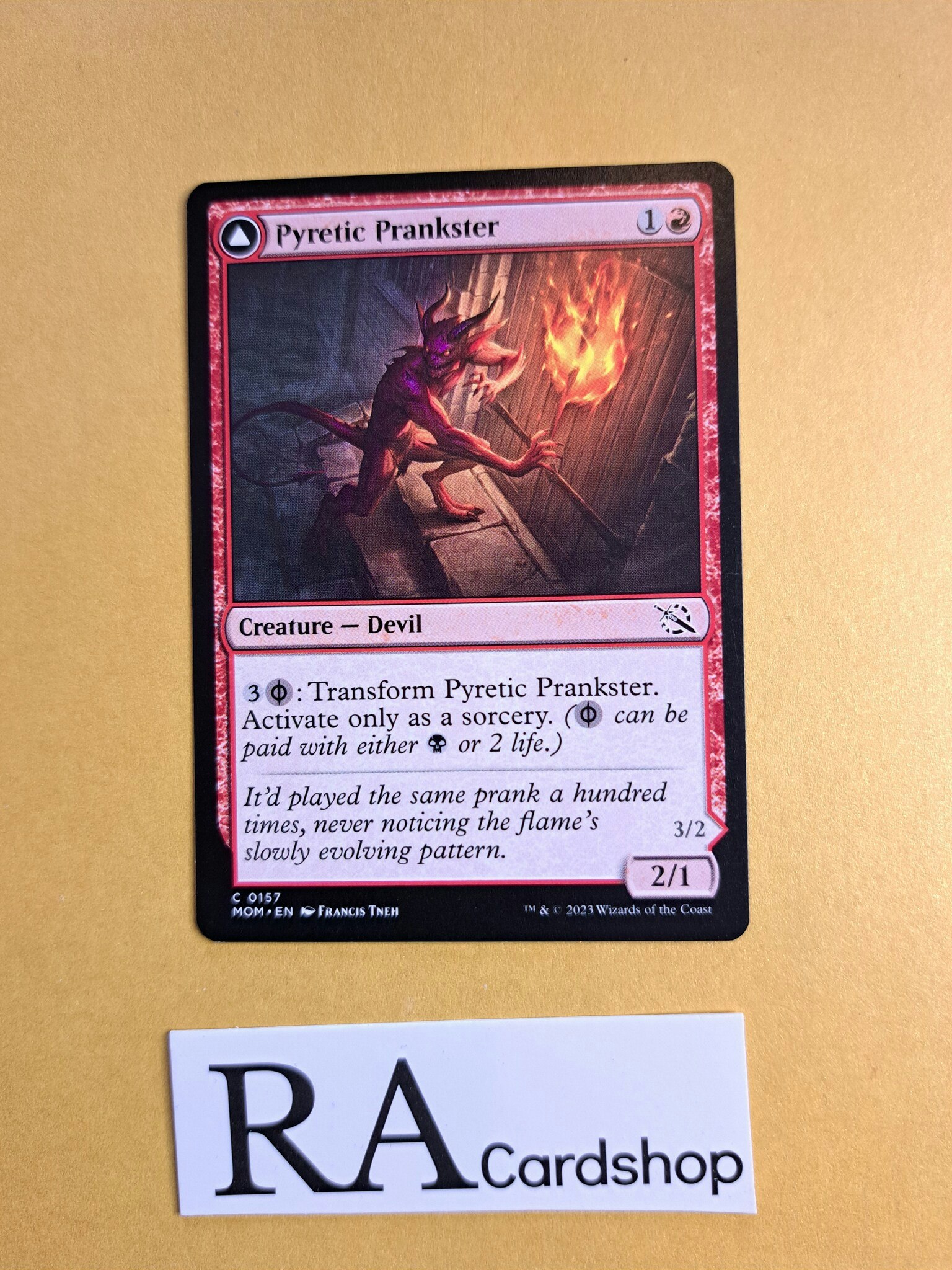 Pyretic Prankster / Glistening Goremonger Common 157 March of the Machine Magic the Gathering