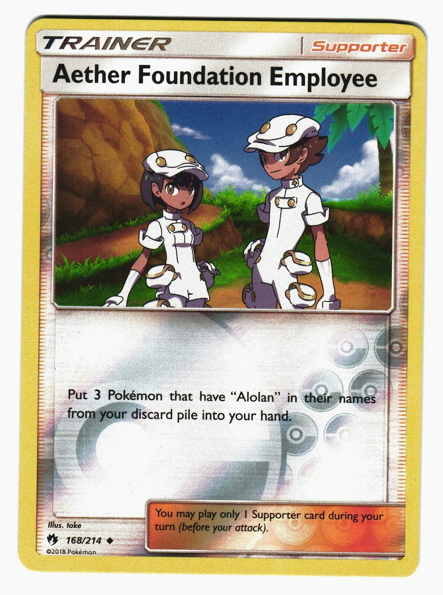 Aether Foundation Employee Reverse Holo Uncommon 168/214 Lost Thunder Pokemon
