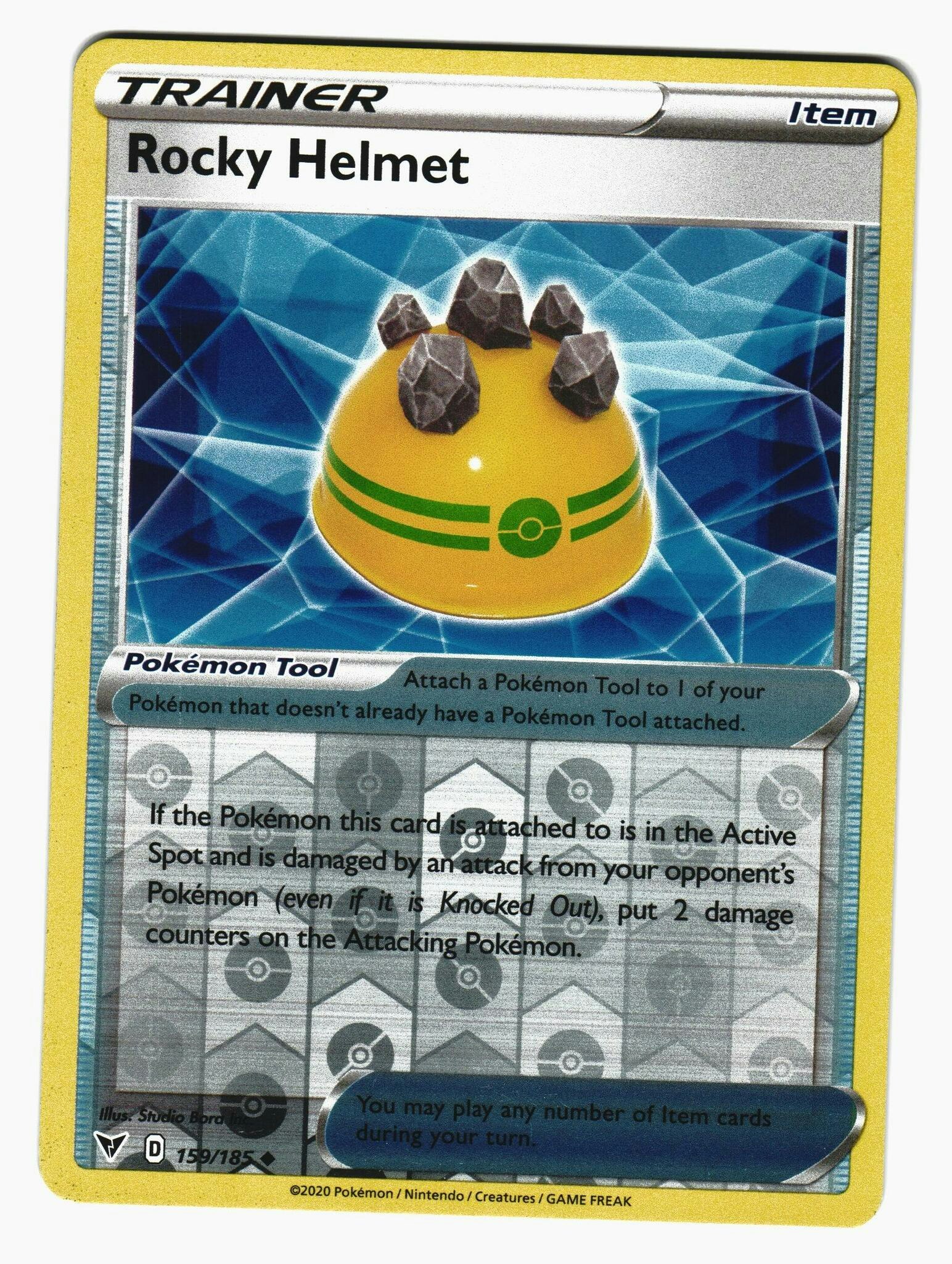 Rocky Helmet Reverse Holo Uncommon 159/185 Vivid Voltage Pokemon
