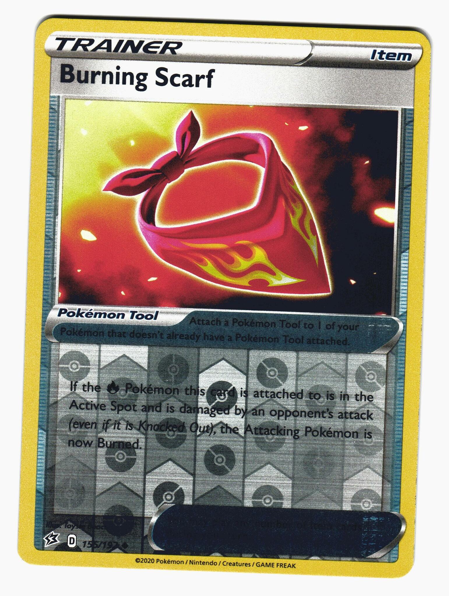 Burning Scarf Reverse Holo Uncommon 155/192 Rebel Clash Pokemon