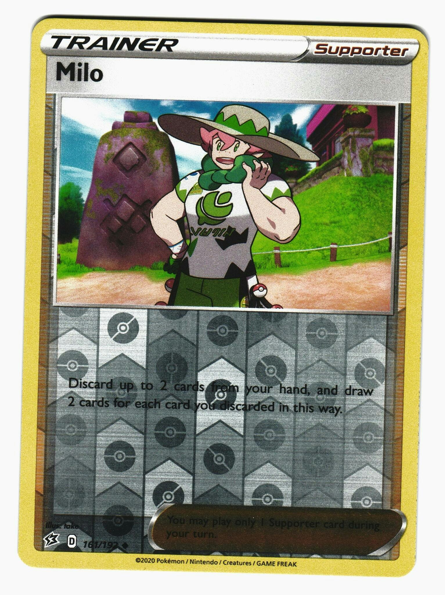 Milo Reverse Holo Uncommon 161/192 Rebel Clash Pokemon