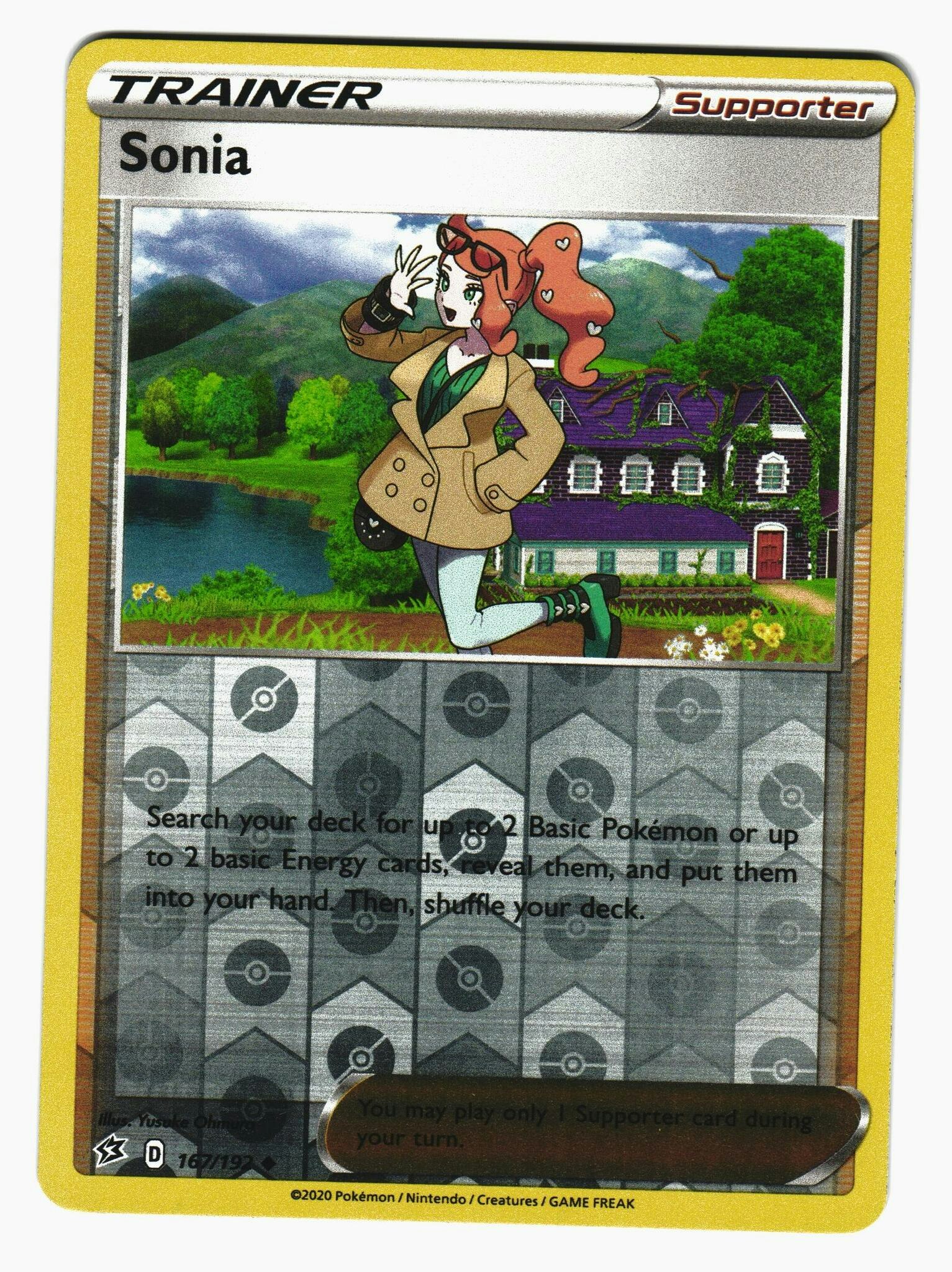 Sonia Reverse Holo Uncommon 167/192 Rebel Clash Pokemon