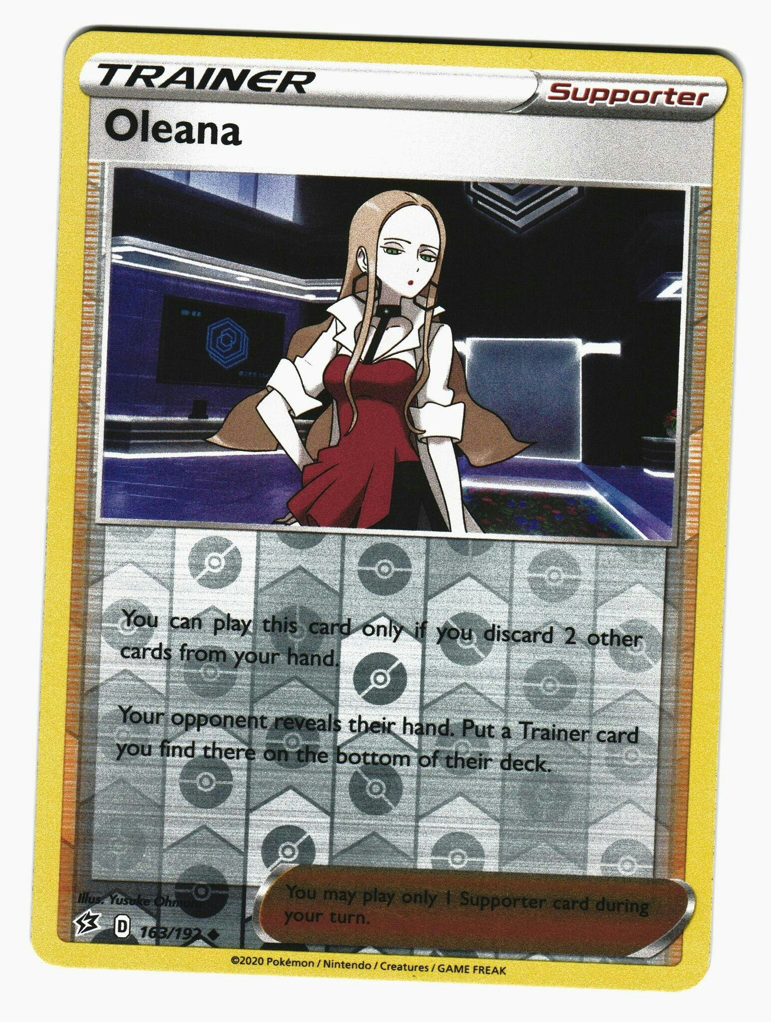 Oleana Reverse Holo Uncommon 163/192 Rebel Clash Pokemon