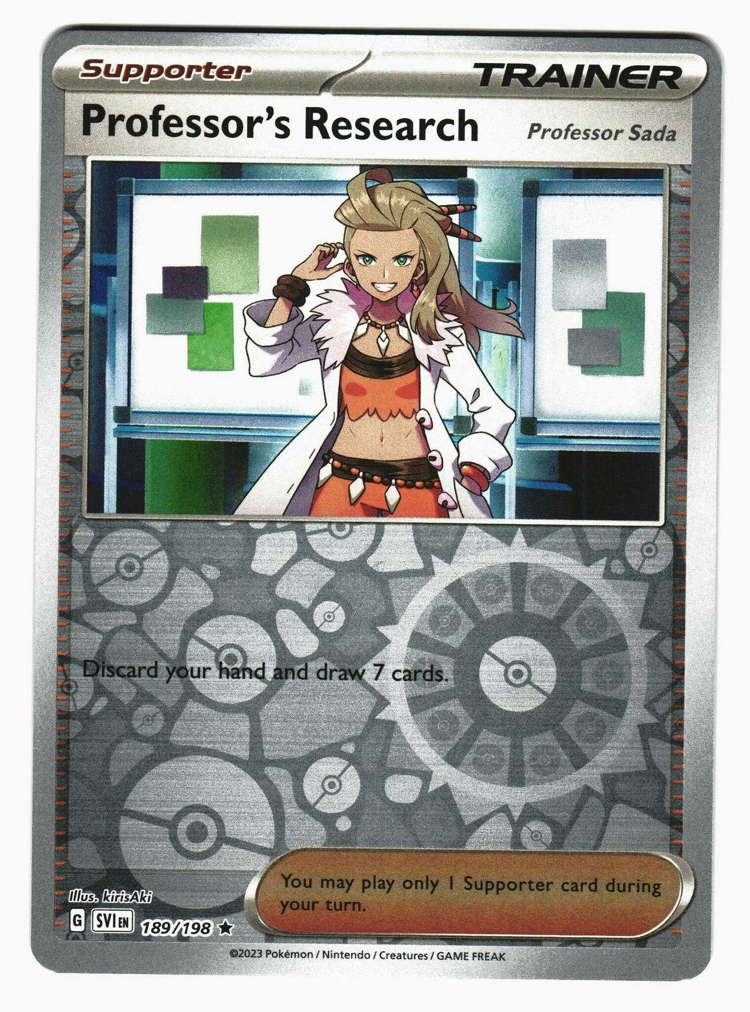 Professors Research Reverse Holo Rare 189/198 Scarlet & Violet Pokemon