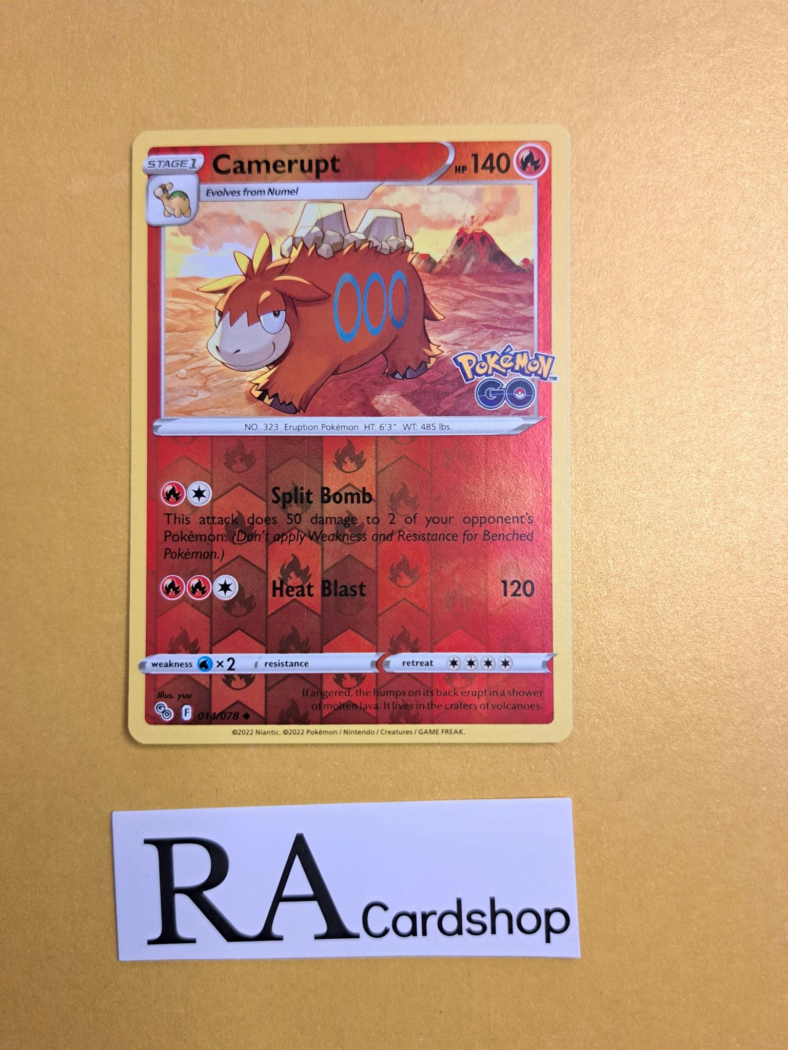 Camerupt Reverse Holo Uncommon 014/078 Pokemon GO Pokemon