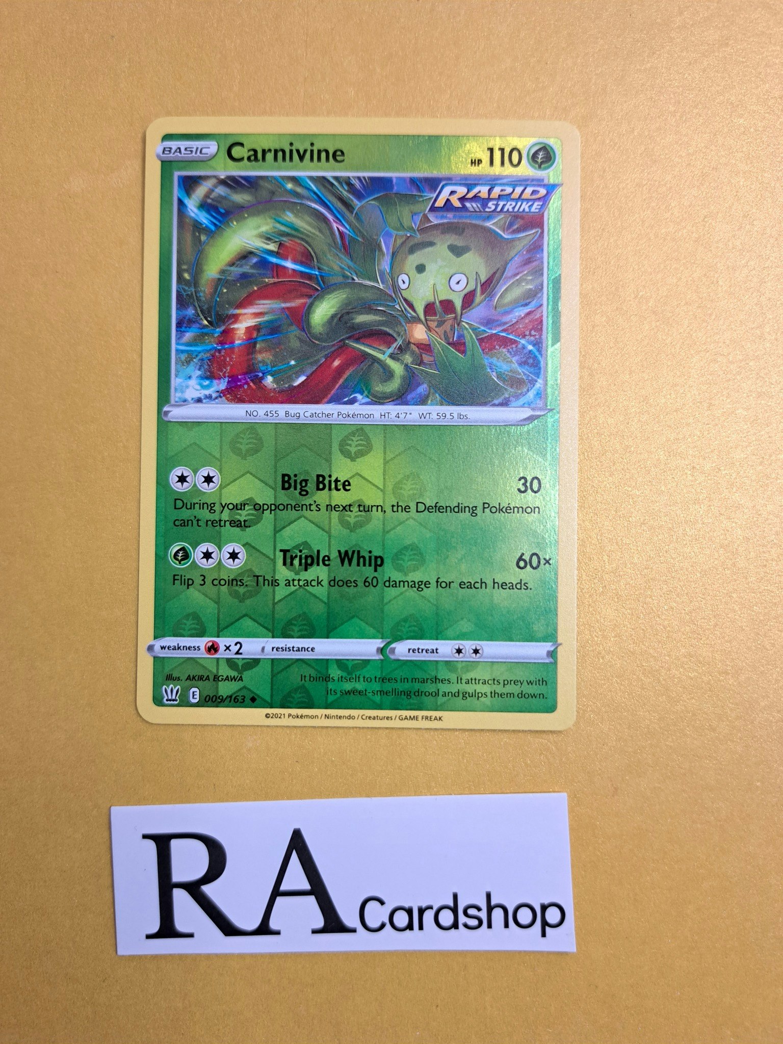 Carnivine Reverse Holo Uncommon 009/163 Battle Styles Pokemon