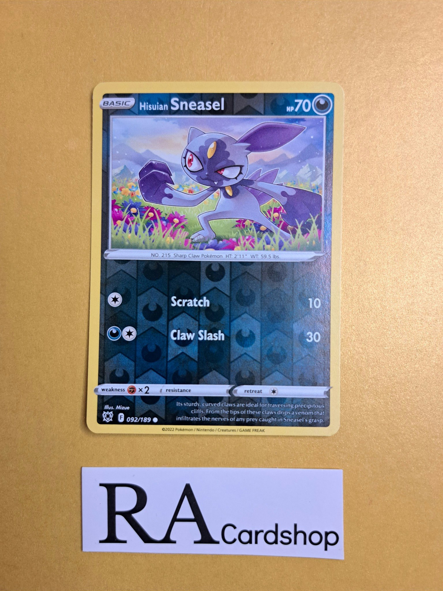 Hisuian Sneasel Reverse Holo Common 092/189 Astral Radiance Pokemon