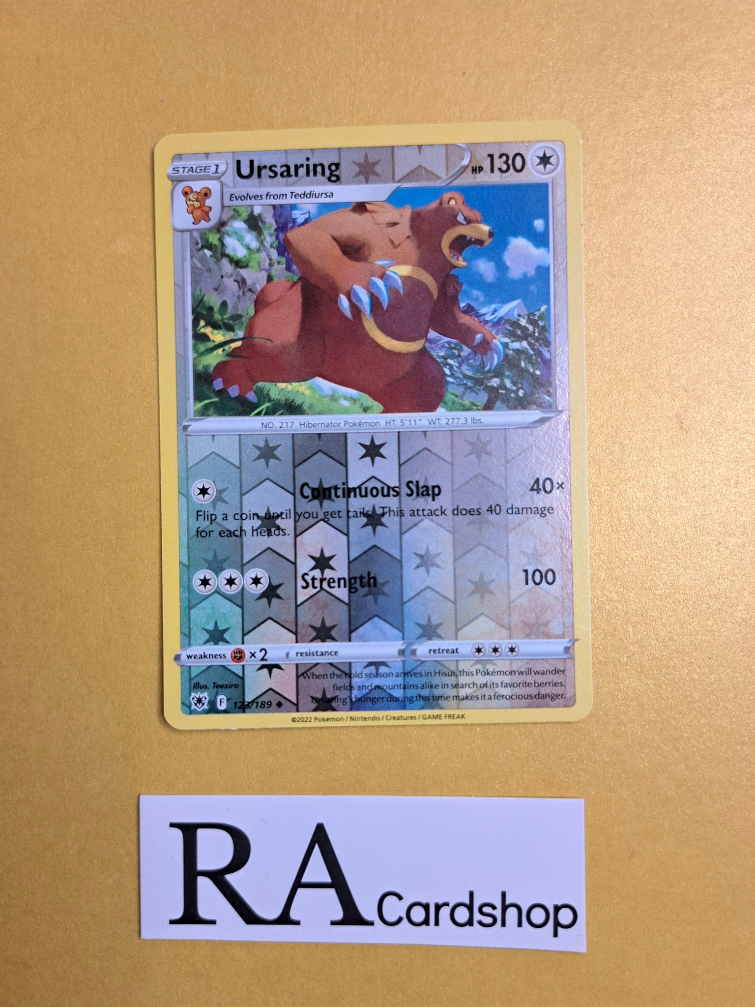 Ursaring Reverse Holo Uncommon 123/189 Astral Radiance Pokemon
