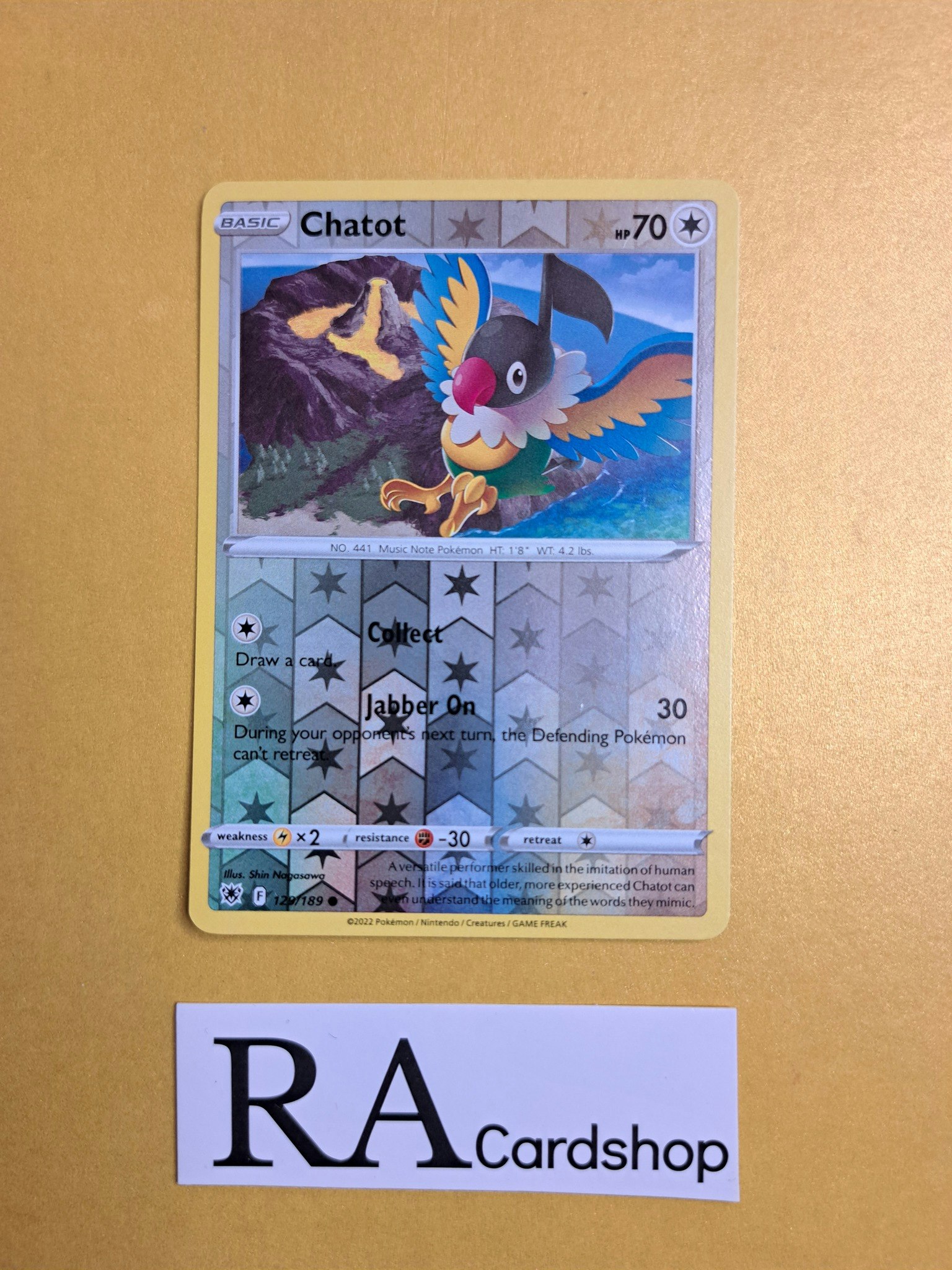 Chatot Reverse Holo Common 129/189 Astral Radiance Pokemon