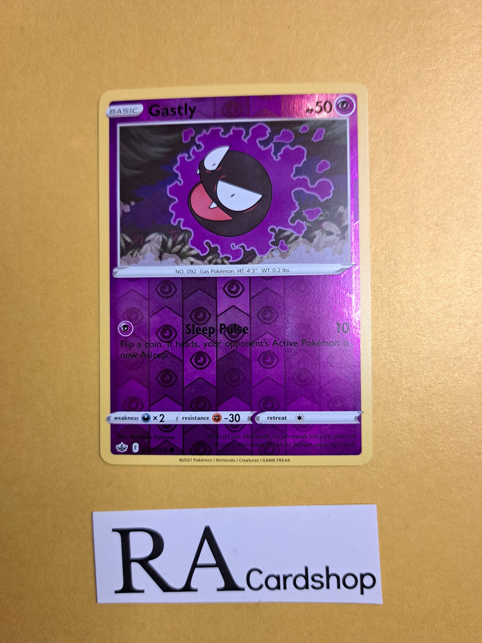 Gastly Reverse Holo Common 055/198 Chilling Reign Pokemon