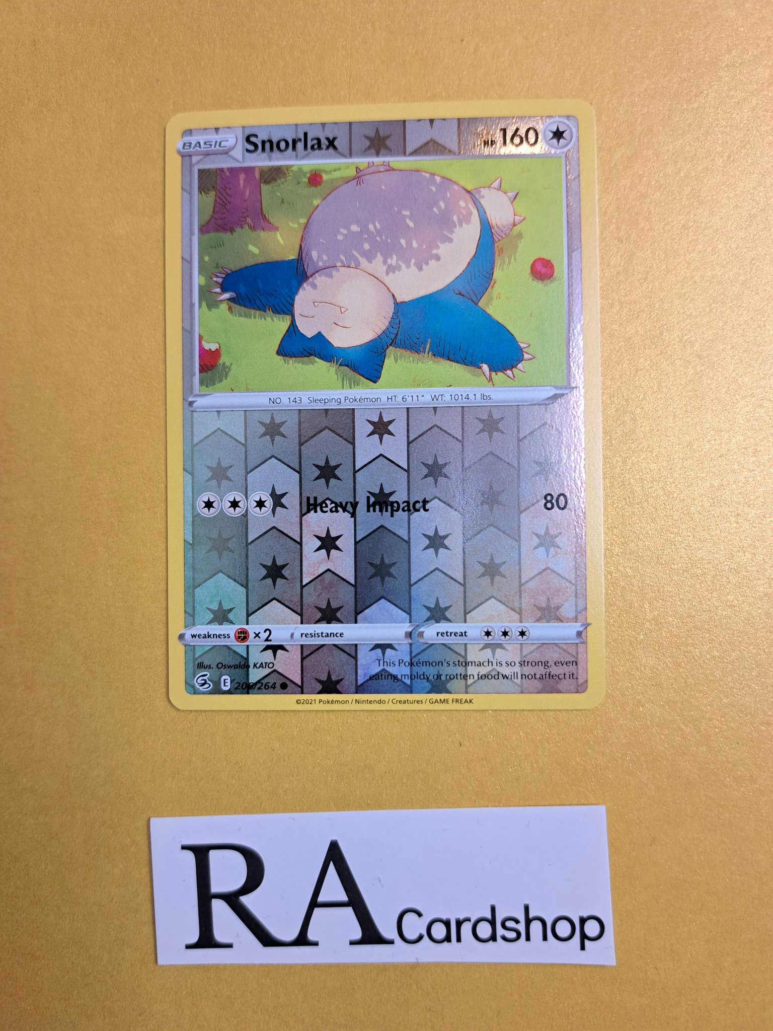 Snorlax Reverse Holo Common 206/264 Fusion Strike Pokemon