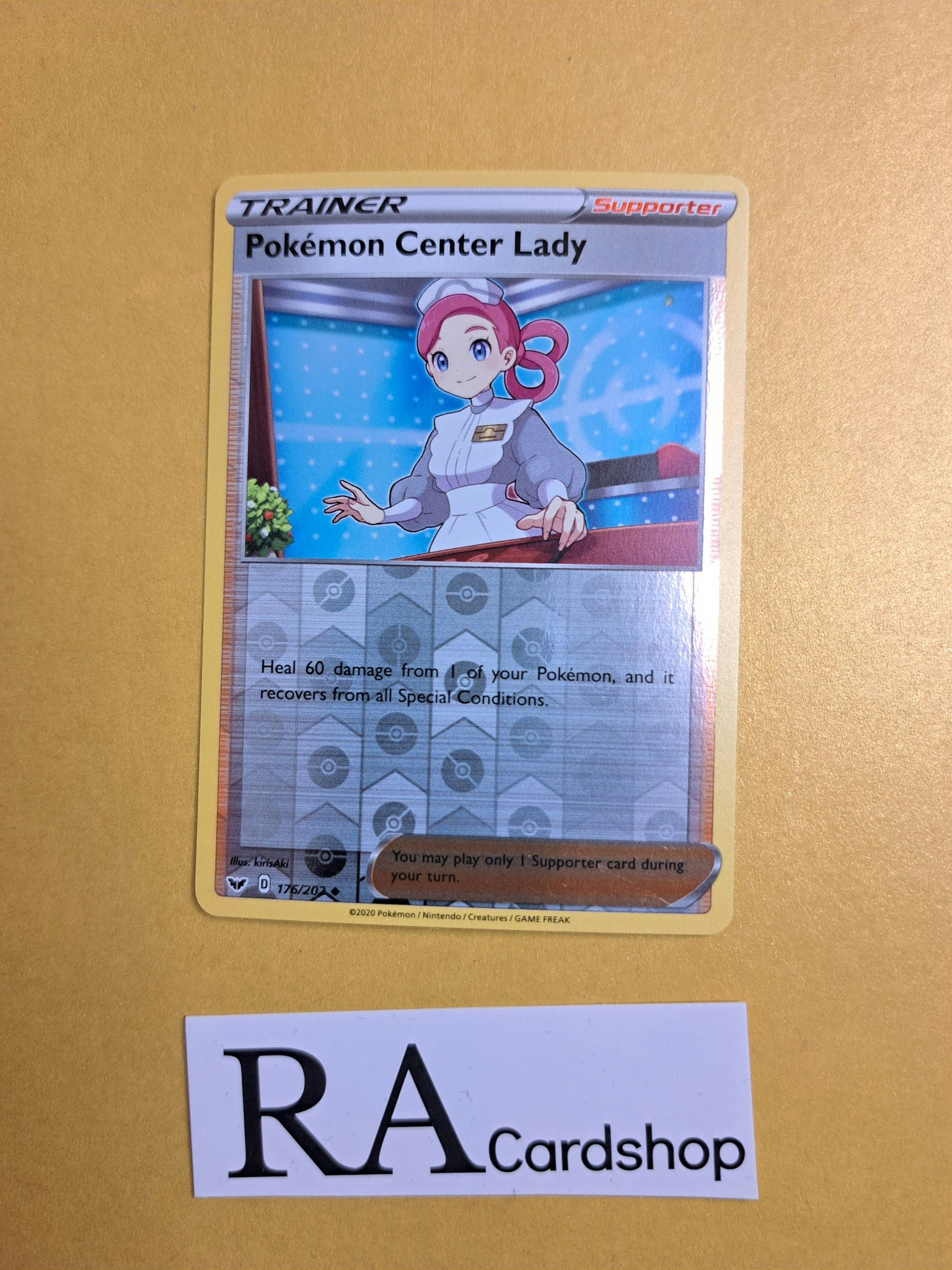 Pokemon Center Lady Reverse Holo Uncommon 176/202 Sword & Shield Pokemon