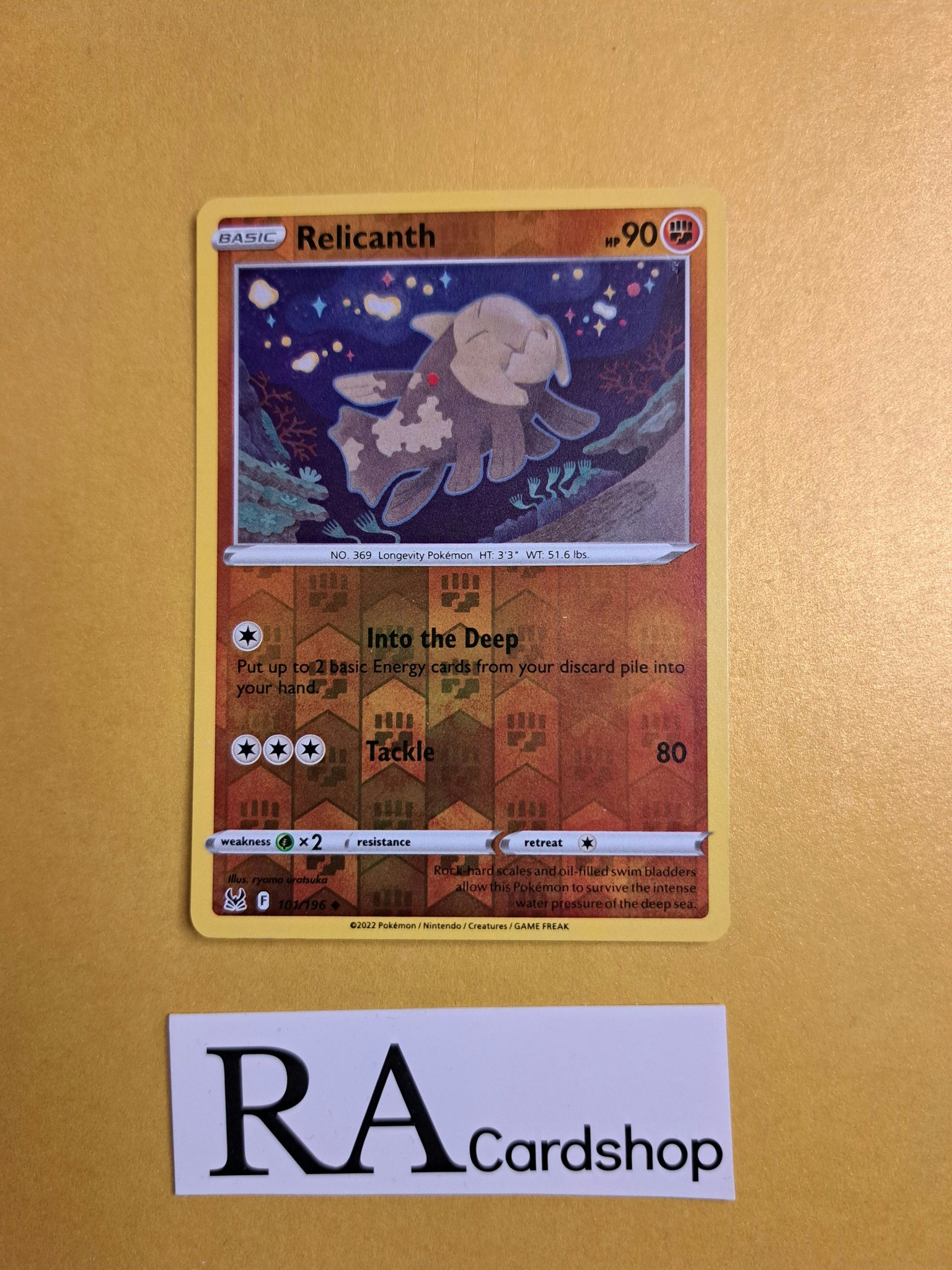 Relicanth Reverse Holo Uncommon 101/196 Lost Origin Pokemon