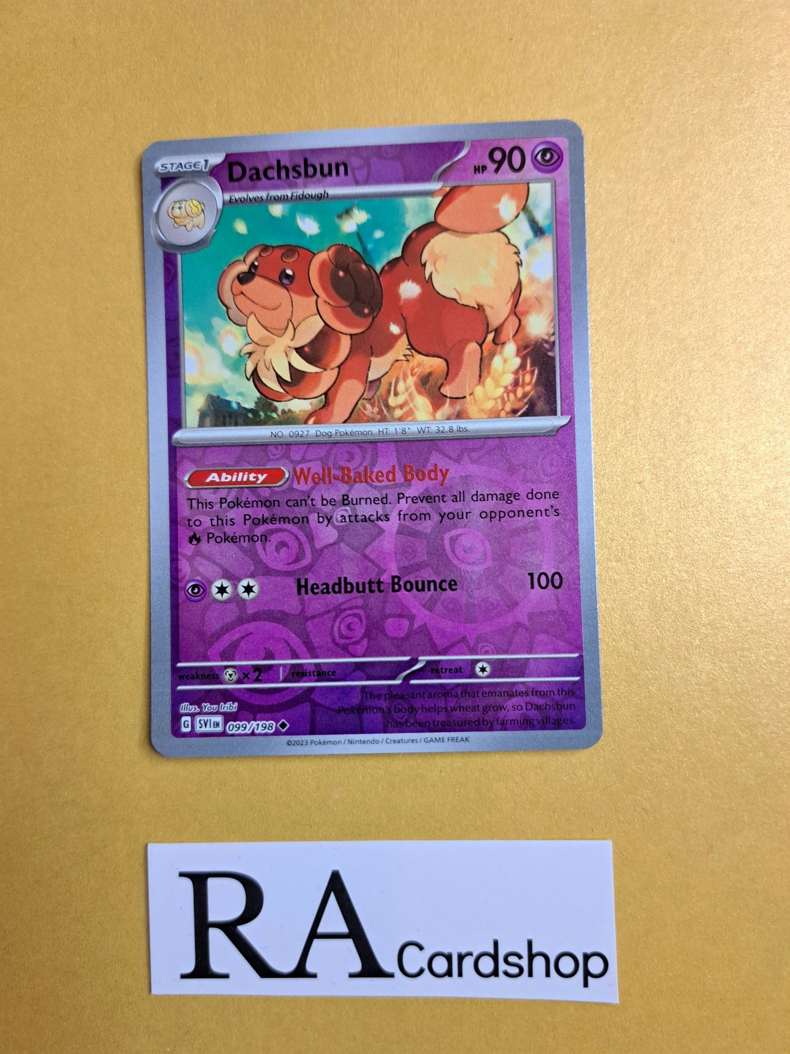 Dachsbun Reverse Holo Uncommon 099/198 Scarlet & Violet Pokemon