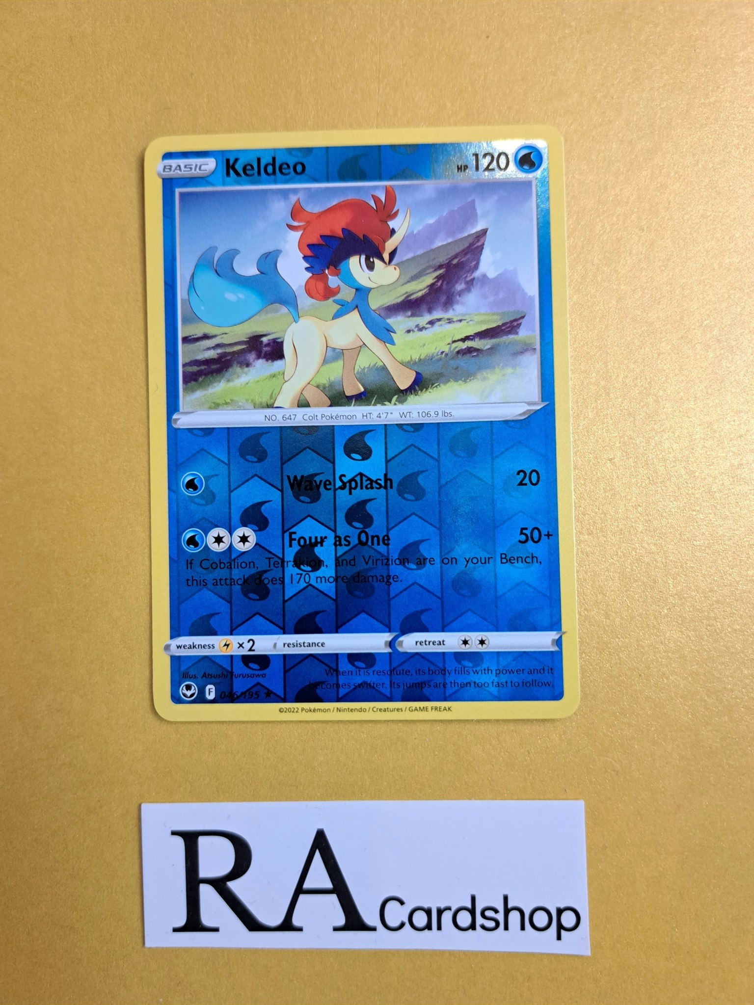 Keldeo Reverse Holo Rare 046/195 Silver Tempest Pokemon