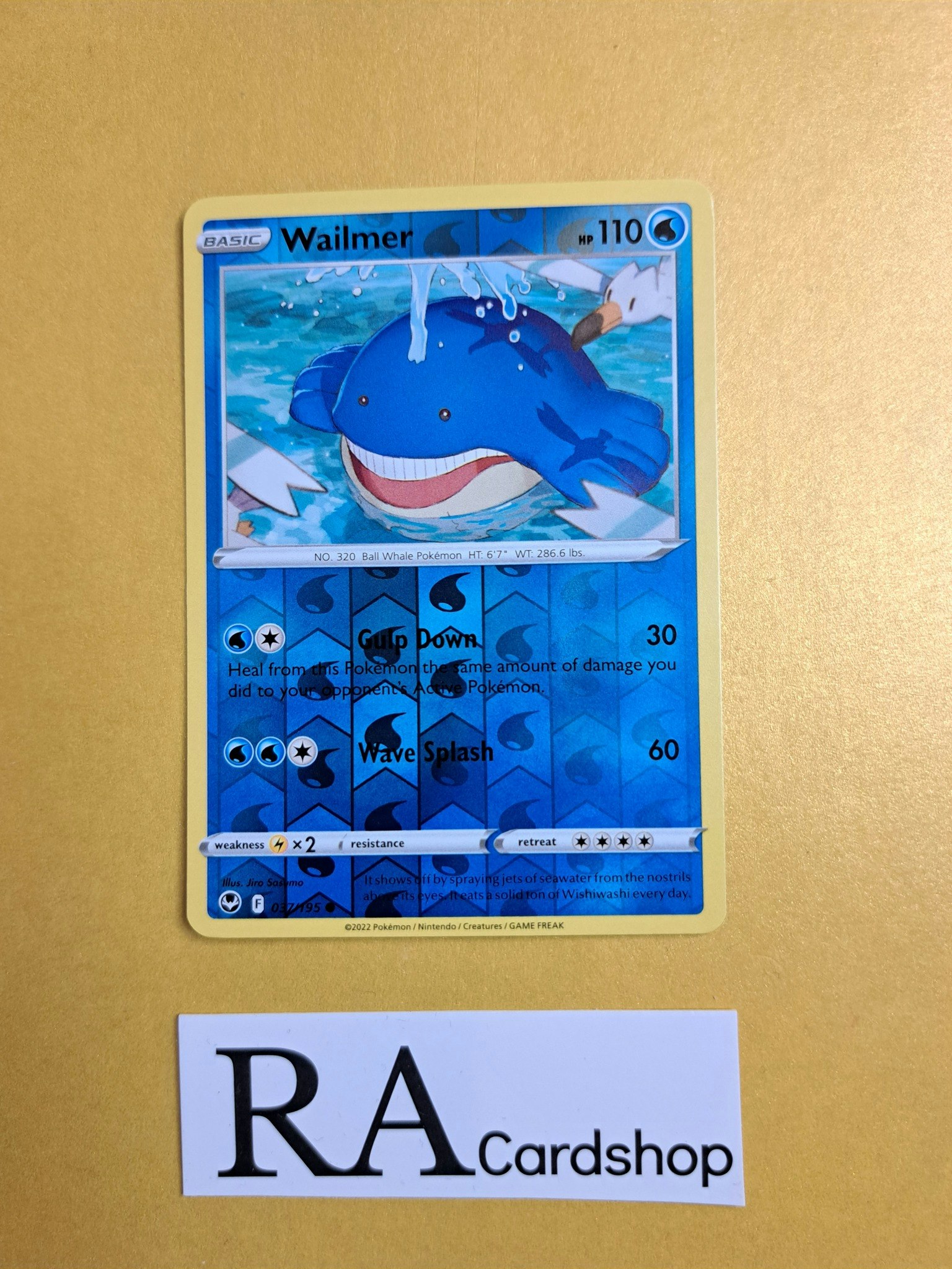 Wailmer Reverse Holo Common 037/195 Silver Tempest Pokemon