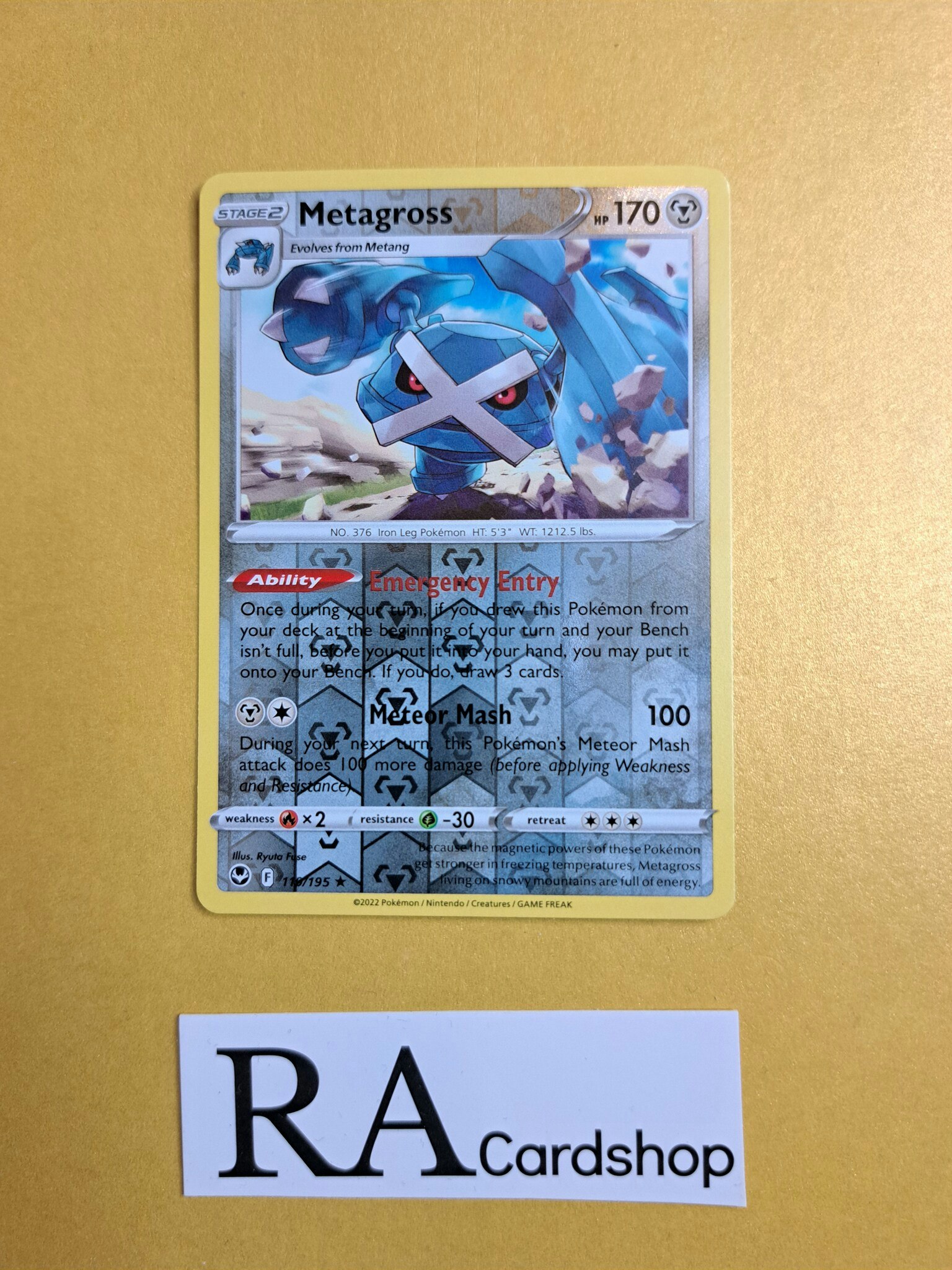 Metagross Reverse Holo Rare 119/195 Silver Tempest Pokemon