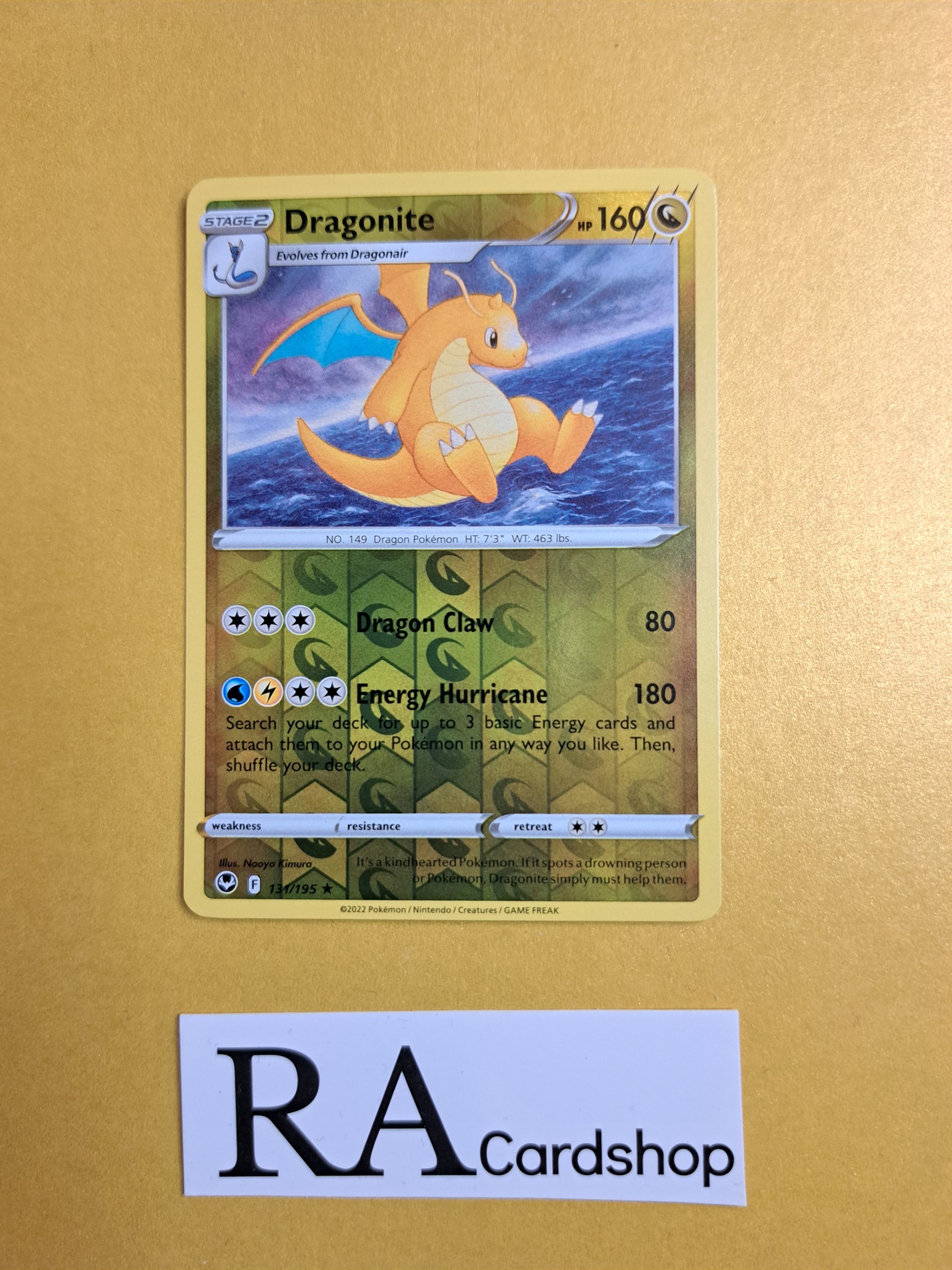 Dragonite Reverse Holo Rare 131/195 Silver Tempest Pokemon