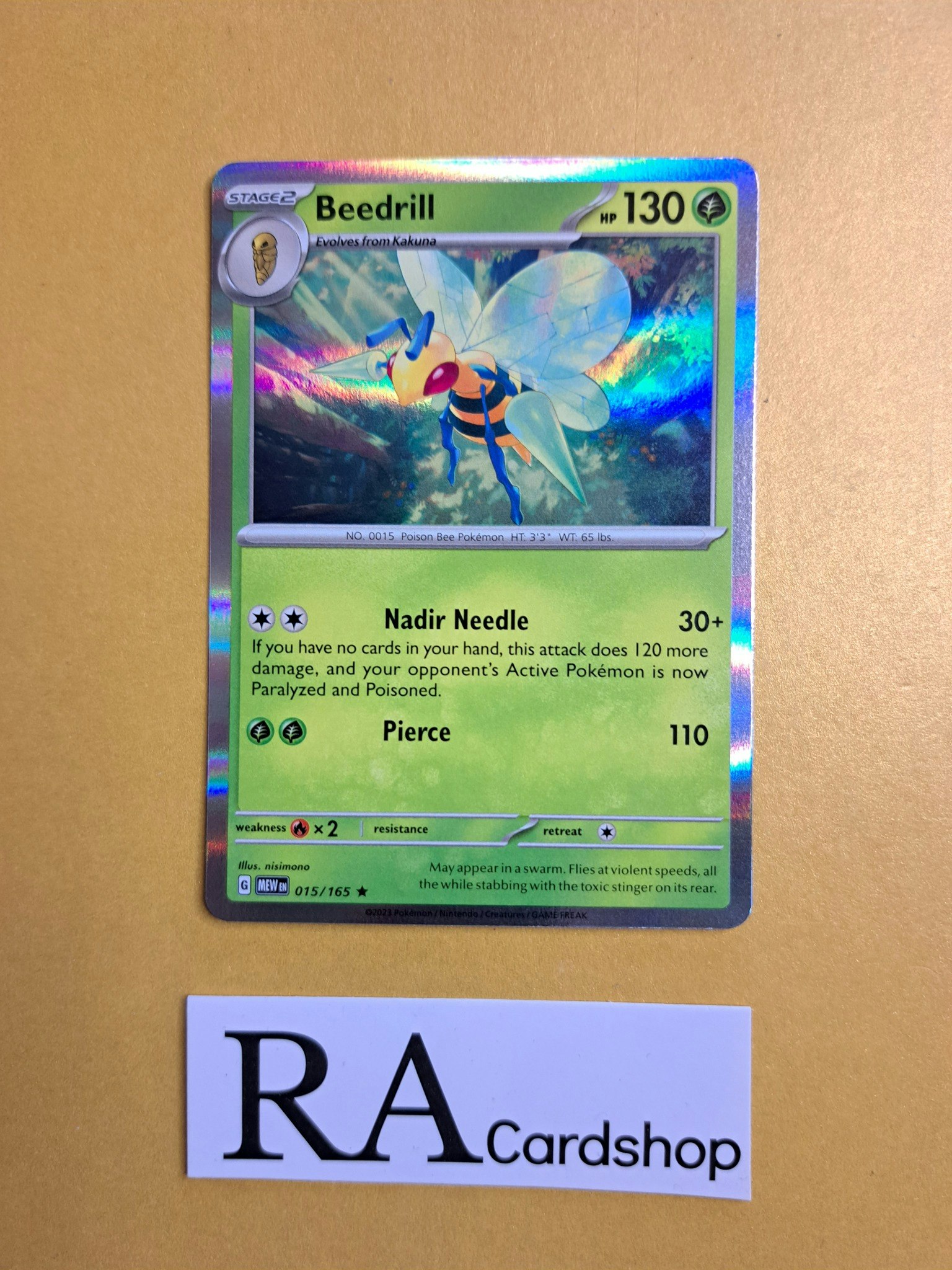 Beedrill Holo Rare 015/165 Pokemon 151