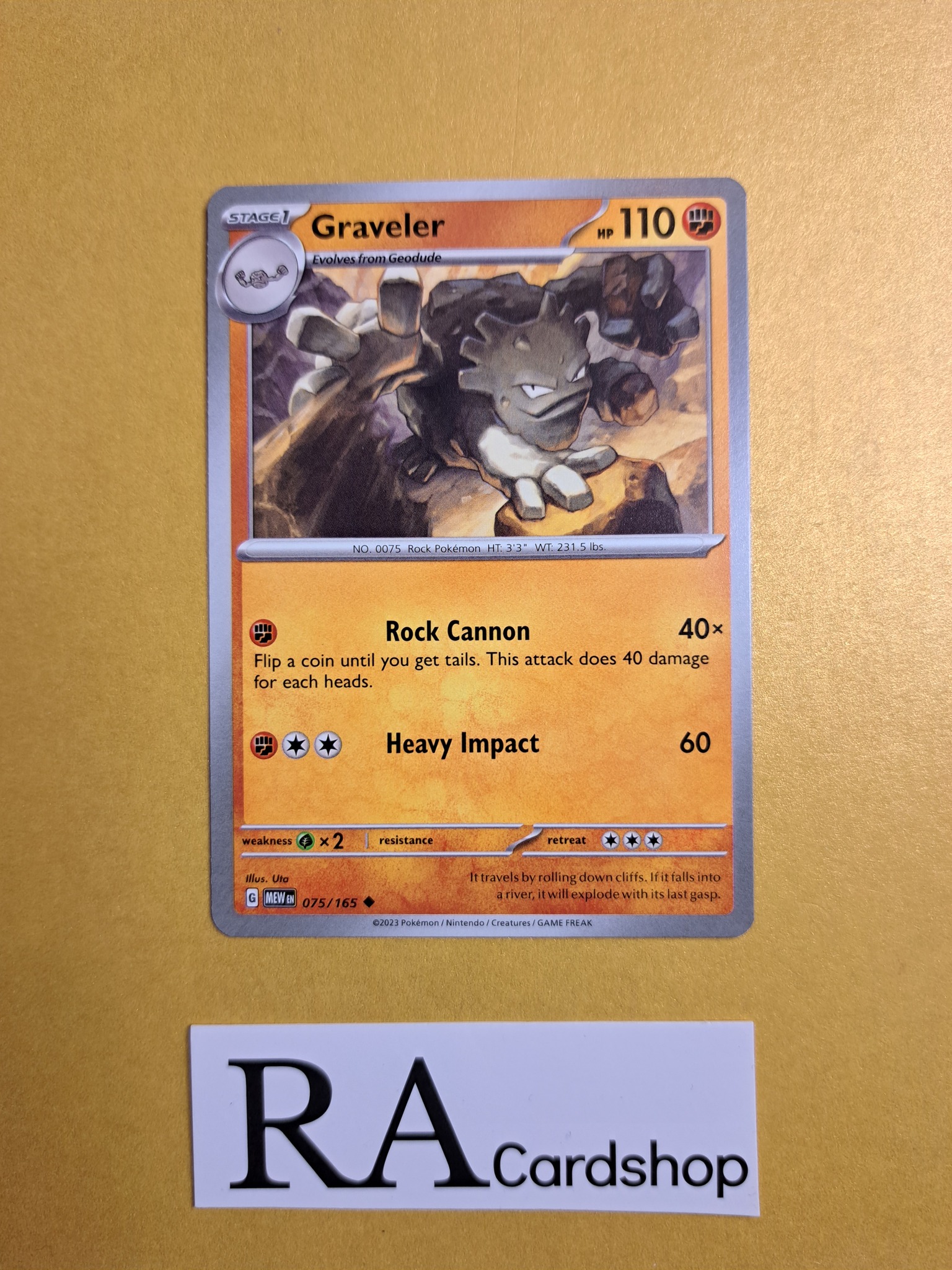 Graveler Uncommon 075/165 Pokemon 151