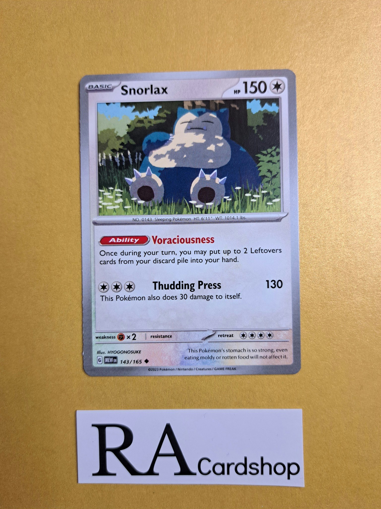 Snorlax Uncommon 143/165 Pokemon 151