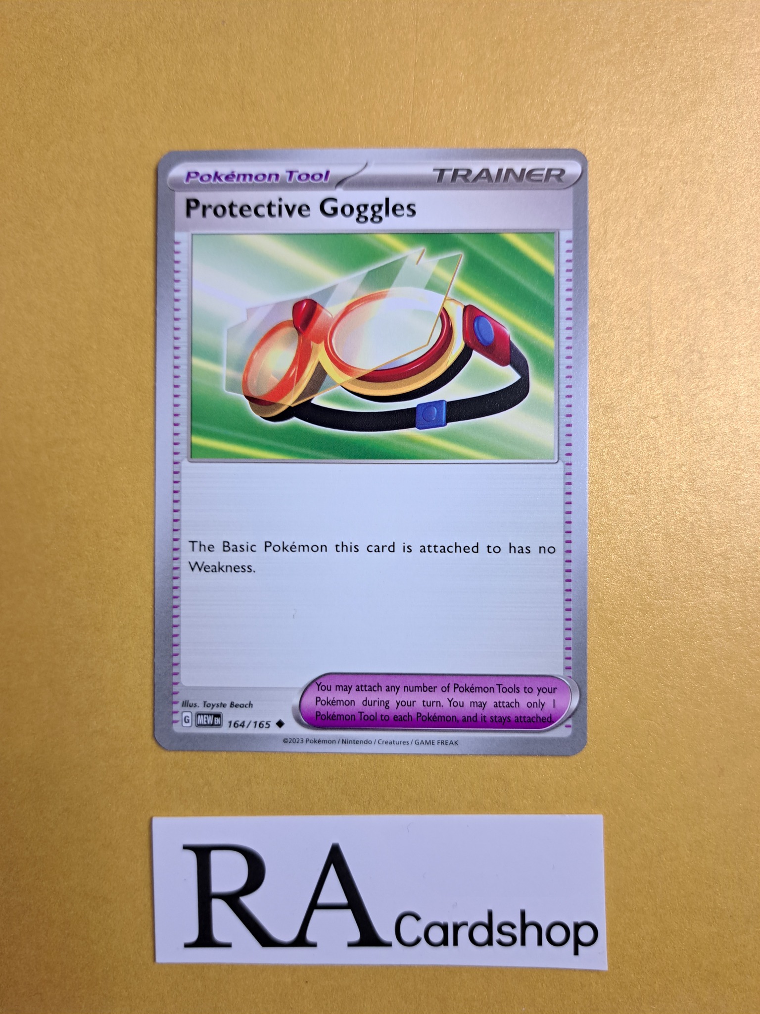 Protective Goggles Uncommon 164/165 Pokemon 151