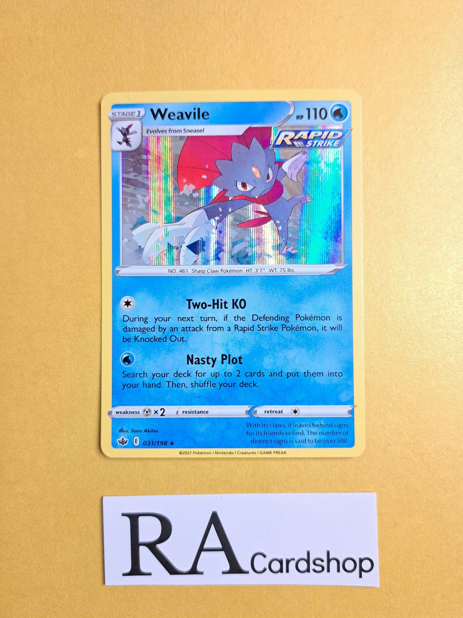 Weavile Holo Rare 031/198 Chilling Reign Pokemon