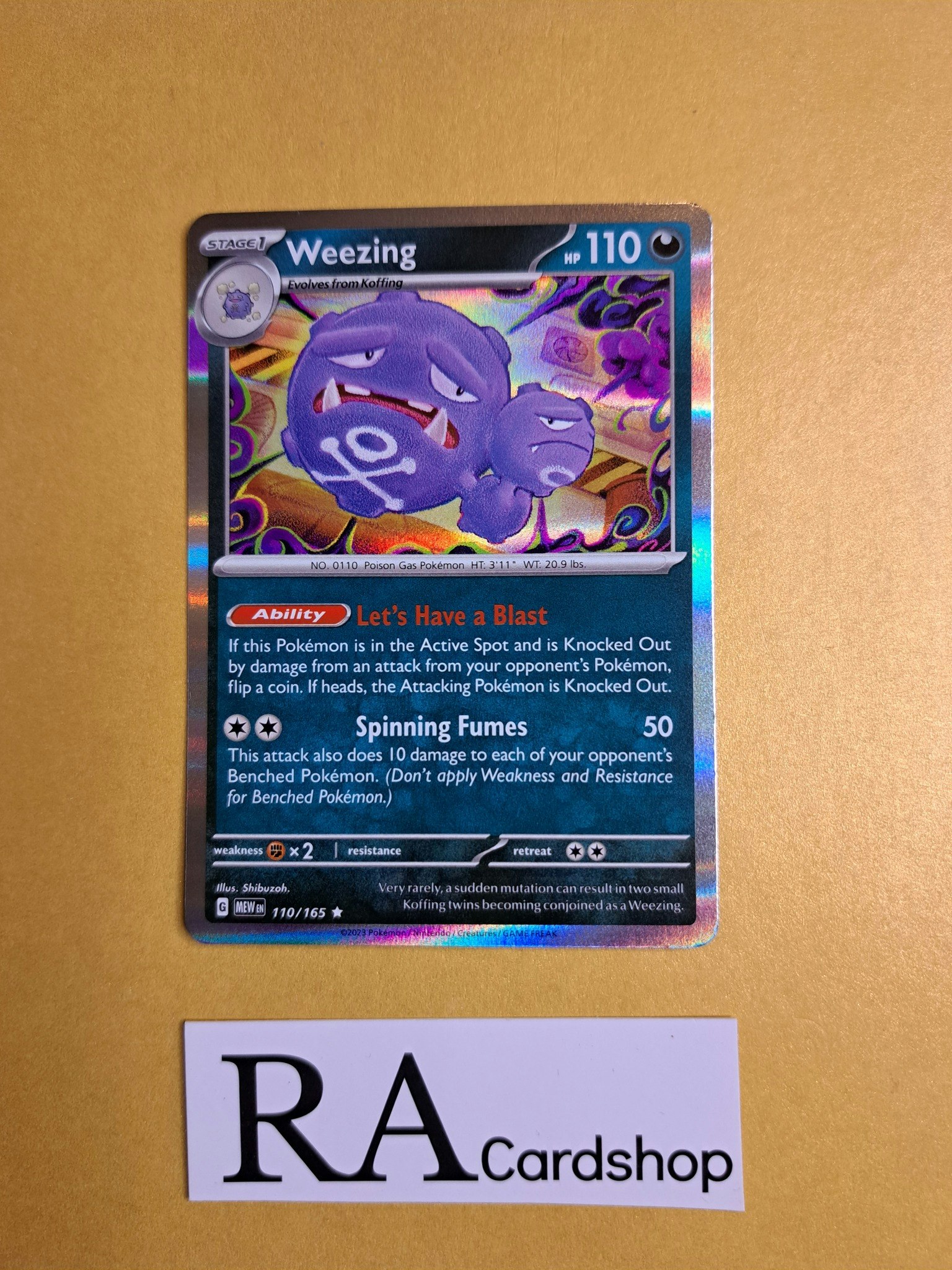 Weezing Holo Rare 110/165 Pokemon 151