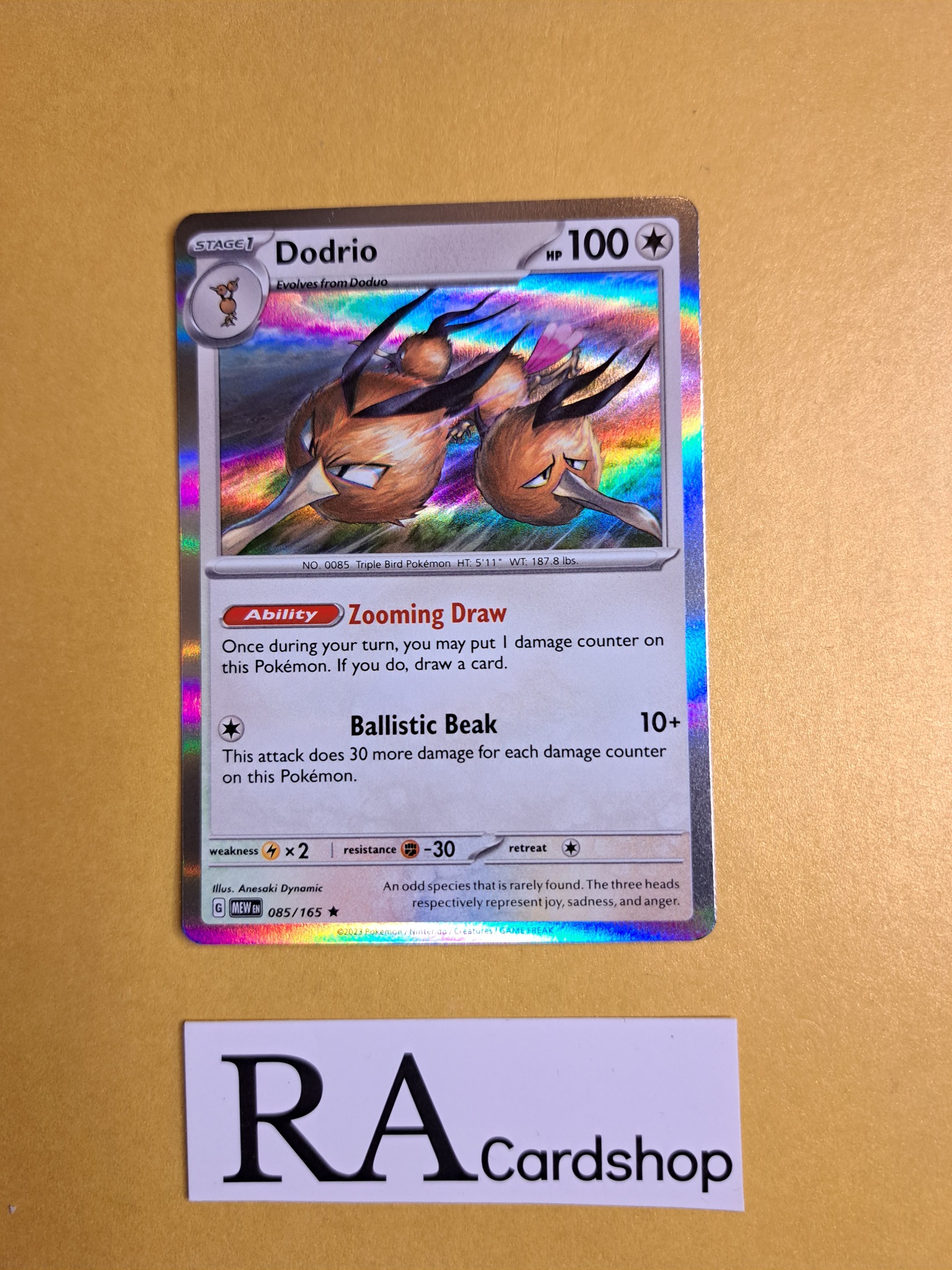 Dodrio Holo Rare 085/165 Pokemon 151