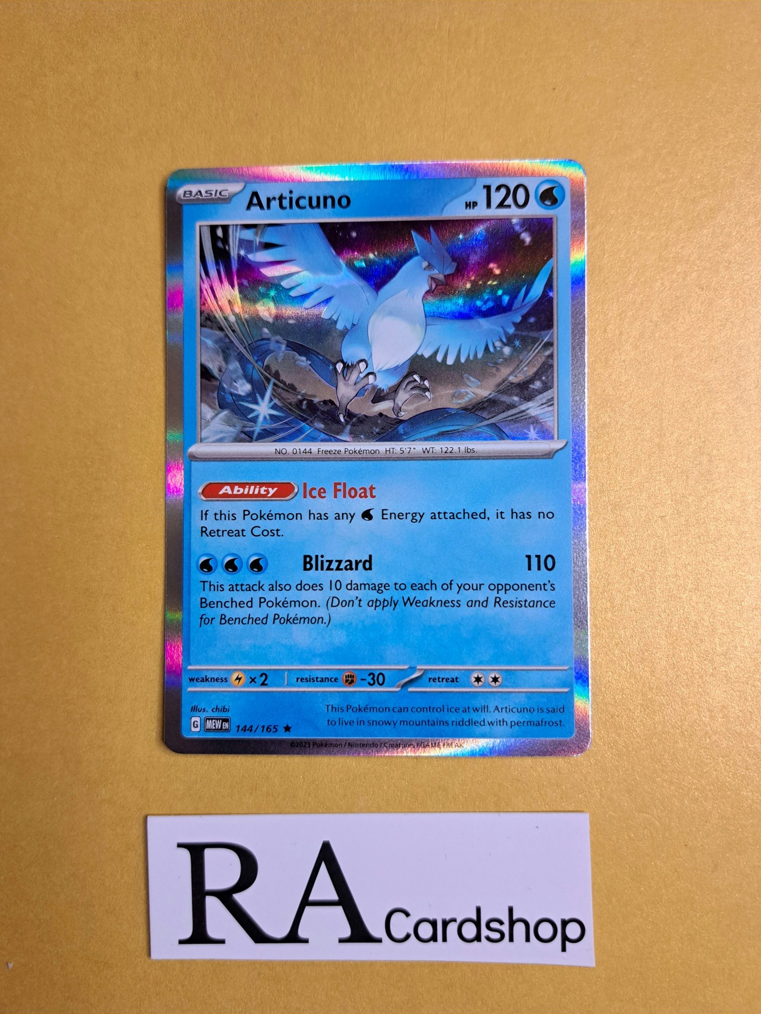 Articuno Holo Rare 144/165 Pokemon 151