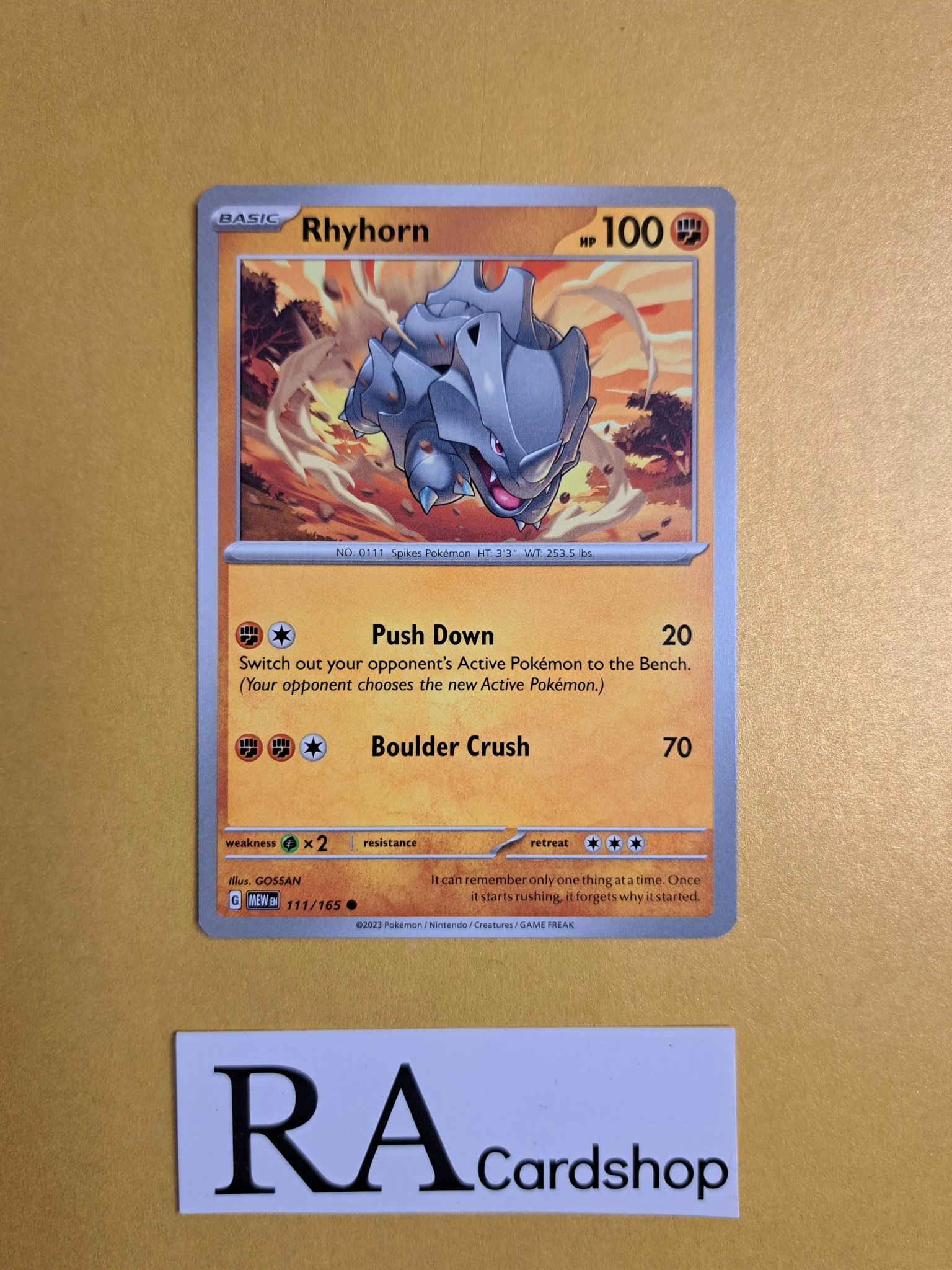 Rhyhorn Common 111/165 Pokemon 151