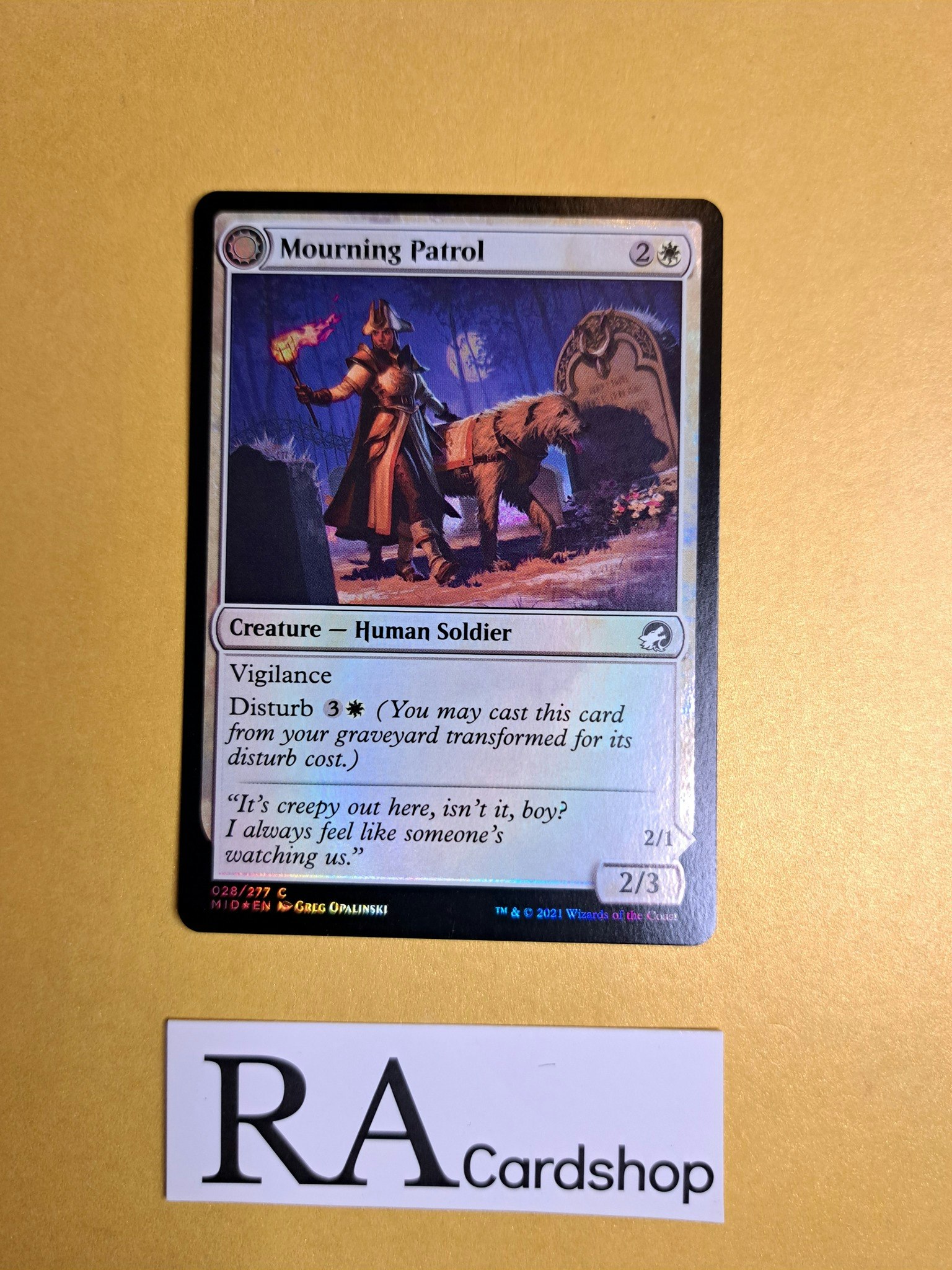 Mourning Patrol / Morning Apparition Common Foil 028/277 Innistrad Midnight Hunt (MID) Magic the Gathering