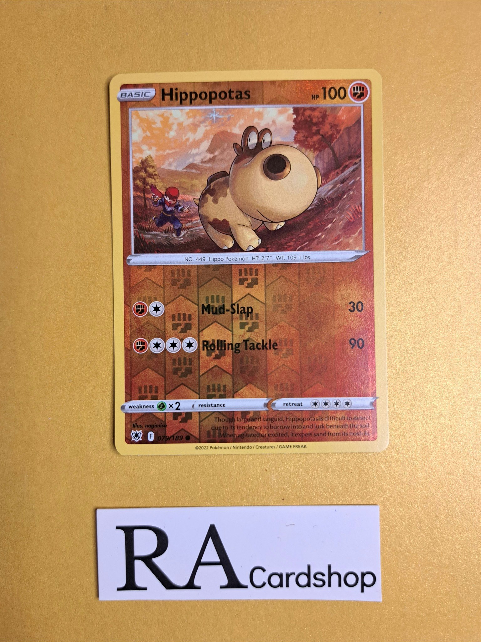 Hippopotas Reverse Holo Common 079/189 Astral Radiance Pokemon
