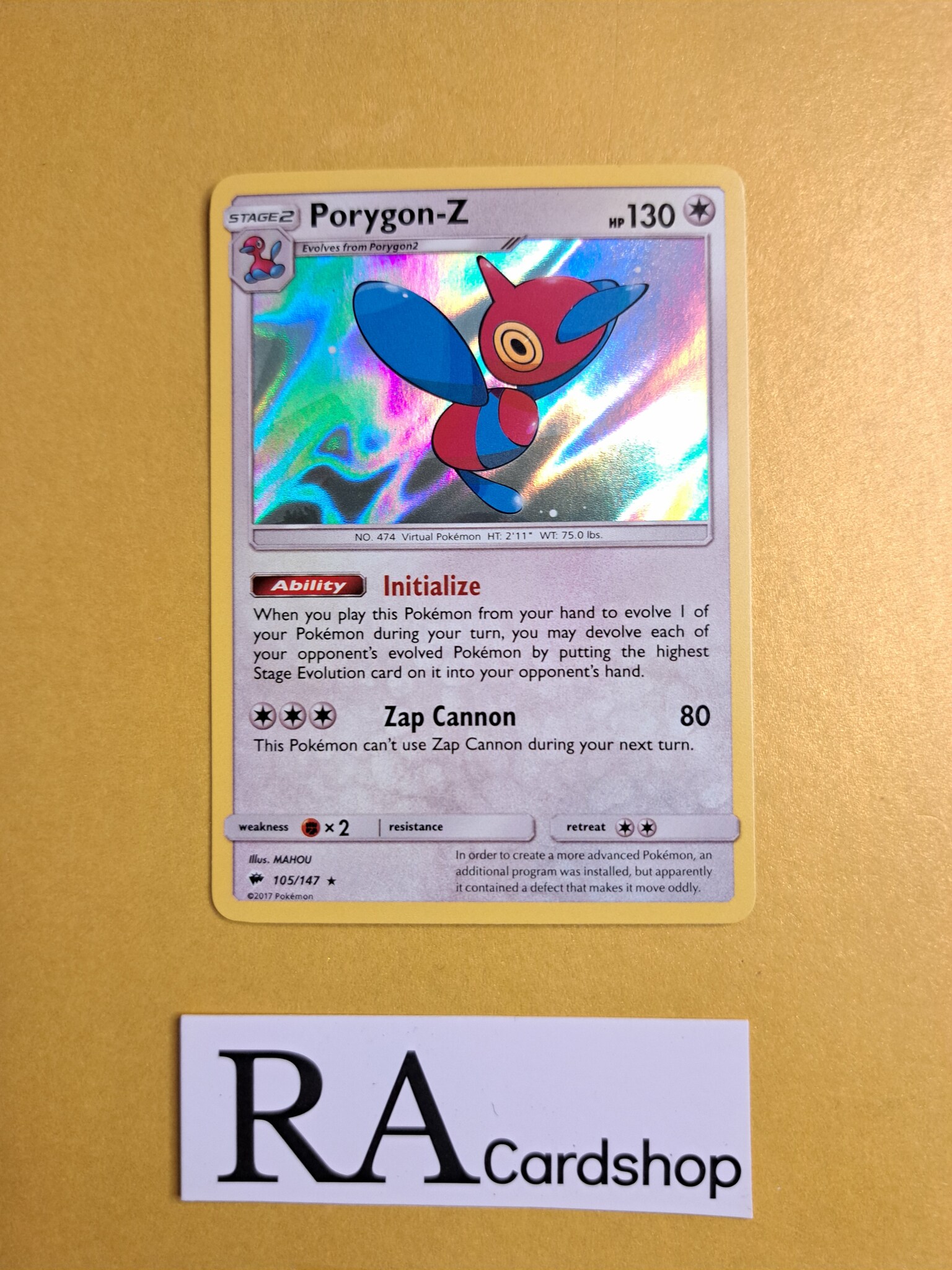 Porygon-Z Holo Rare 105/147 Burning Shadows Pokemon