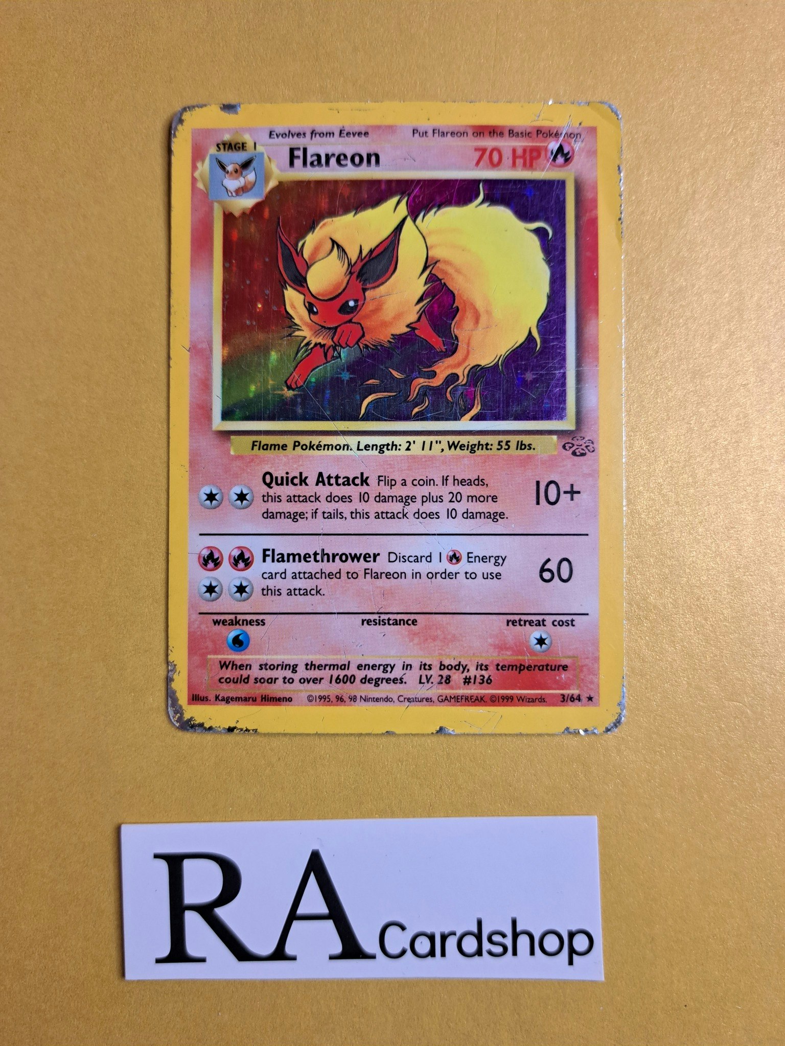 Flareon Holo Rare 3/64 Jungle Pokemon