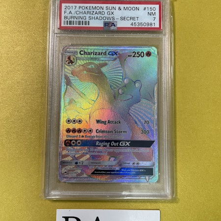 Charizard GX Rare 150/147 7 PSA Burning Shadows Rainbow Secret Rare Pokemon