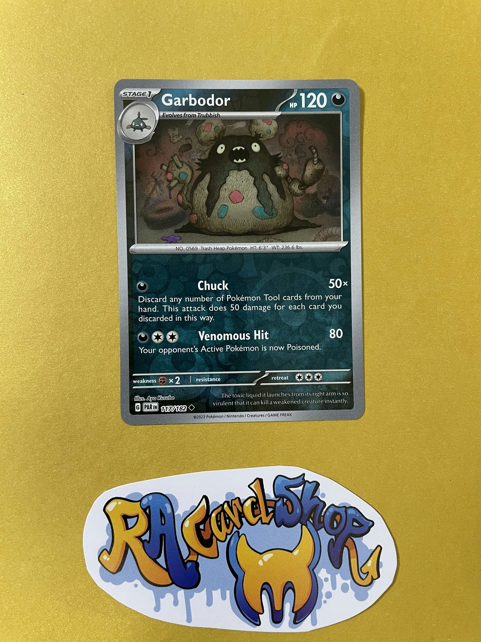 Garbodor Reverse Holo Uncommon 117/182 Paradox Rift Pokemon