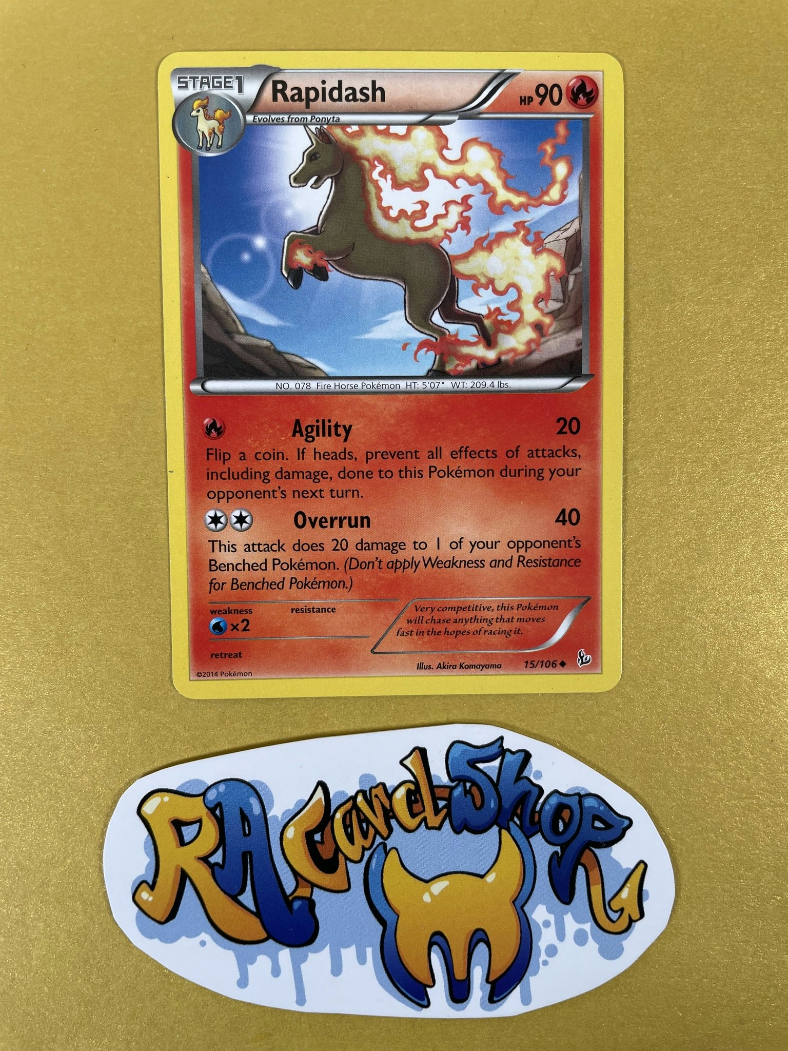Rapidash Uncommon 15/106 XY Flashfire Pokemon