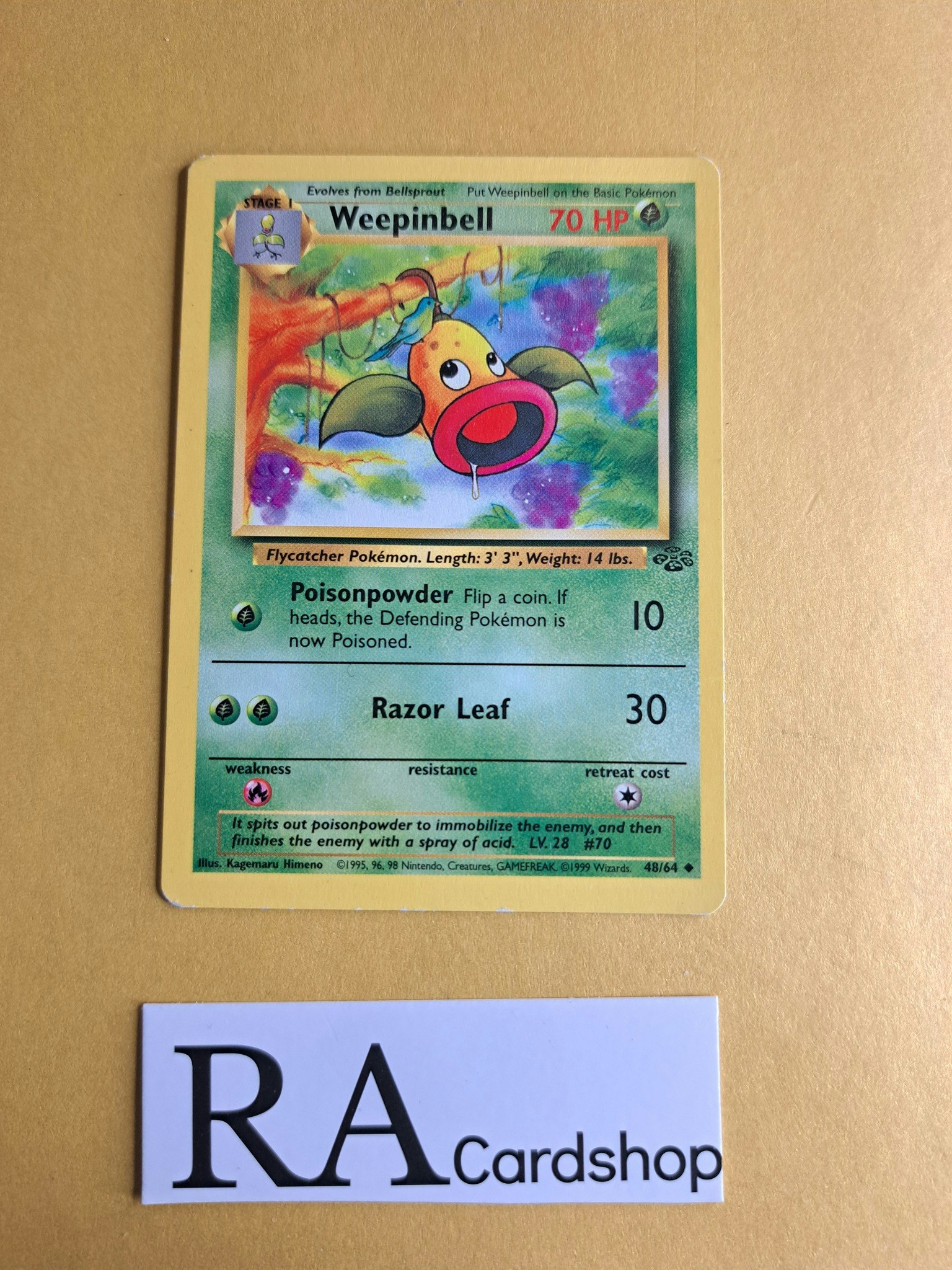 Weepinbell Uncommon 48/64 Jungle Pokemon (3)