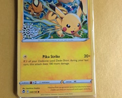 Pikachu Stamped Snowflake Holo Common 049/195 Silver Tempest (Sealed) Pokemon