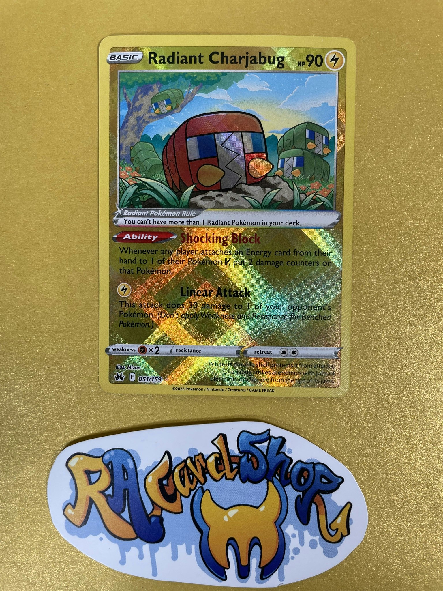 Radiant Charjabug Rare 51/159 Crown Zenith Pokemon